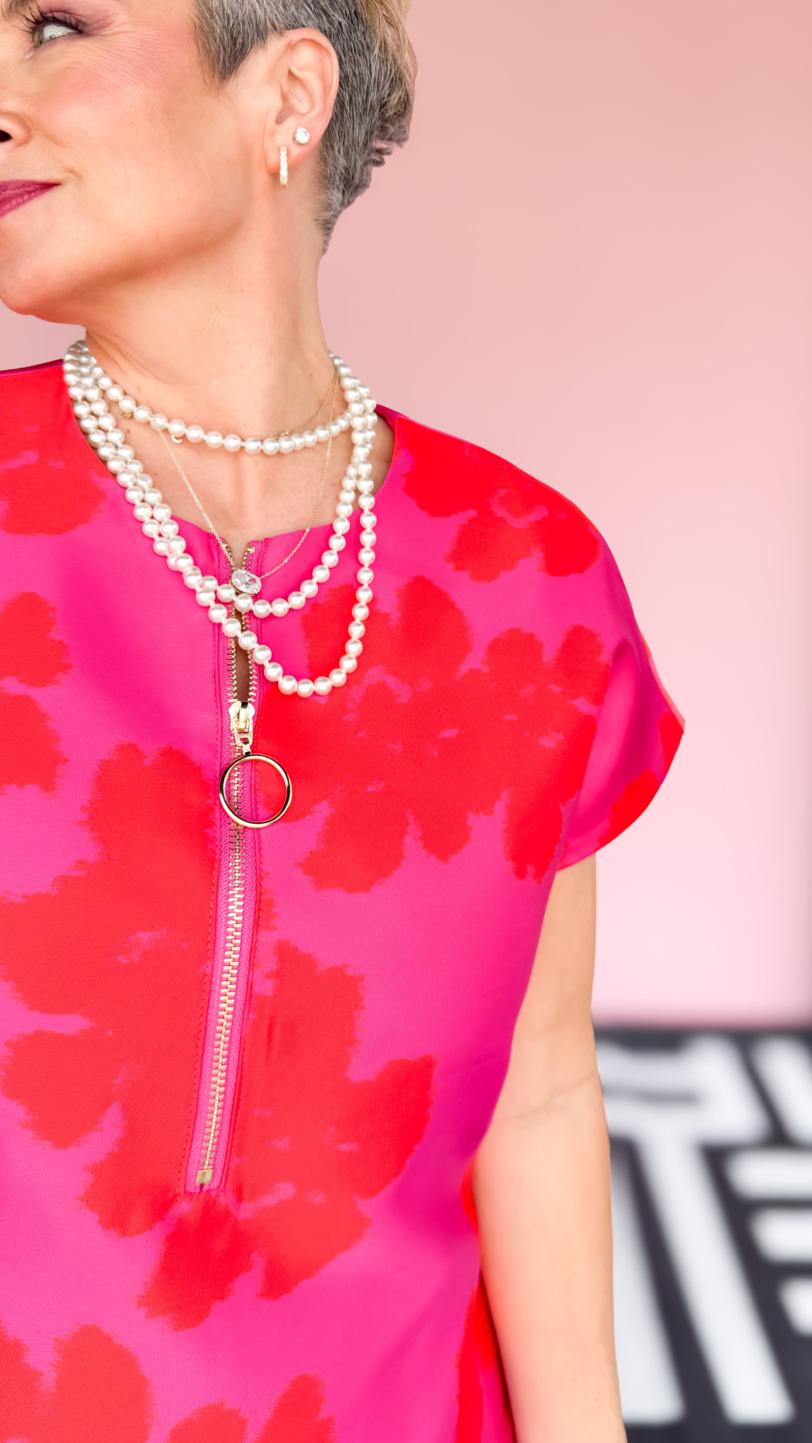 Hibiscus Brocade Shift Dress