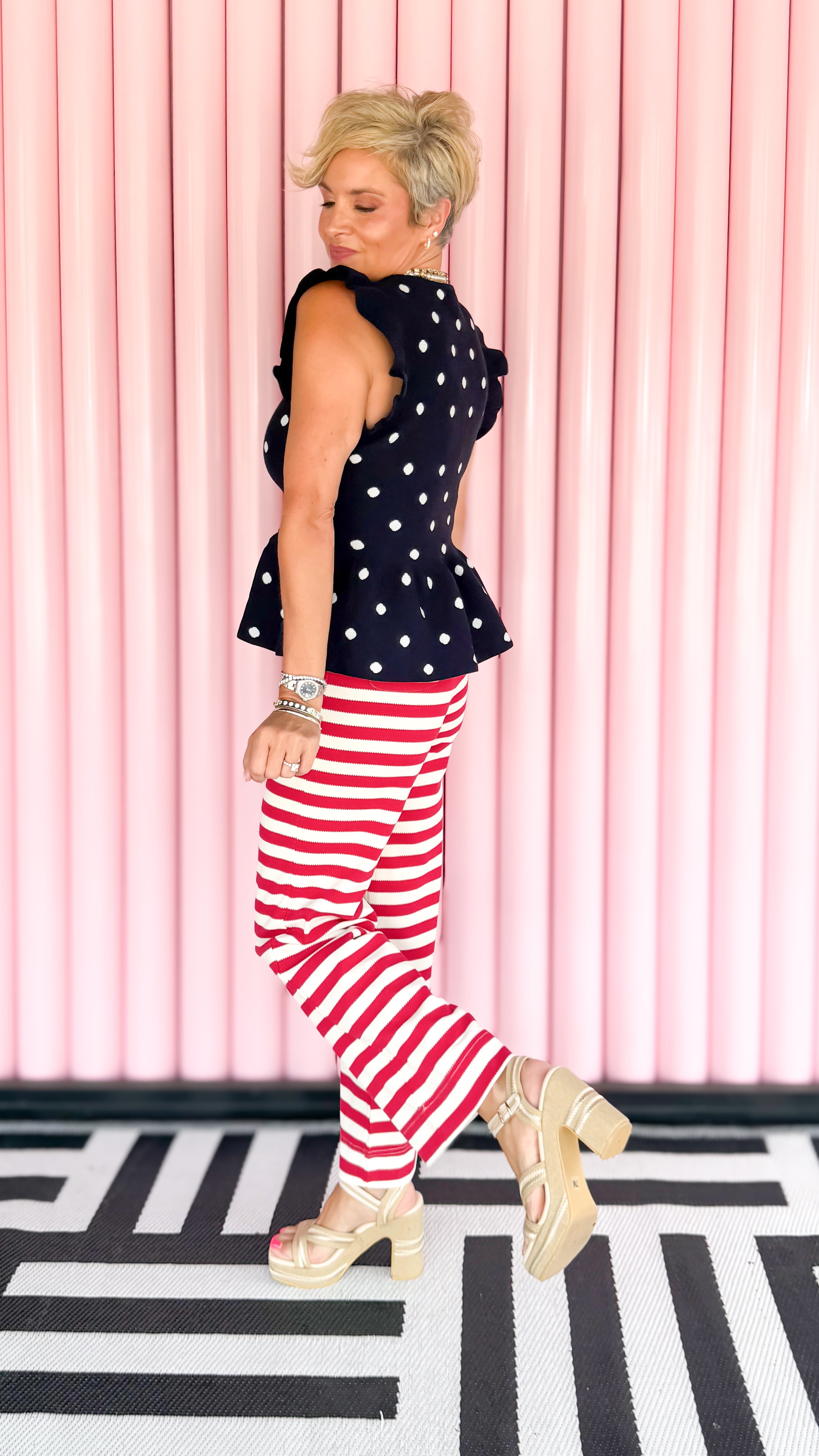 Jessie polka dot top worn on model - styled view - BLVD Boutik