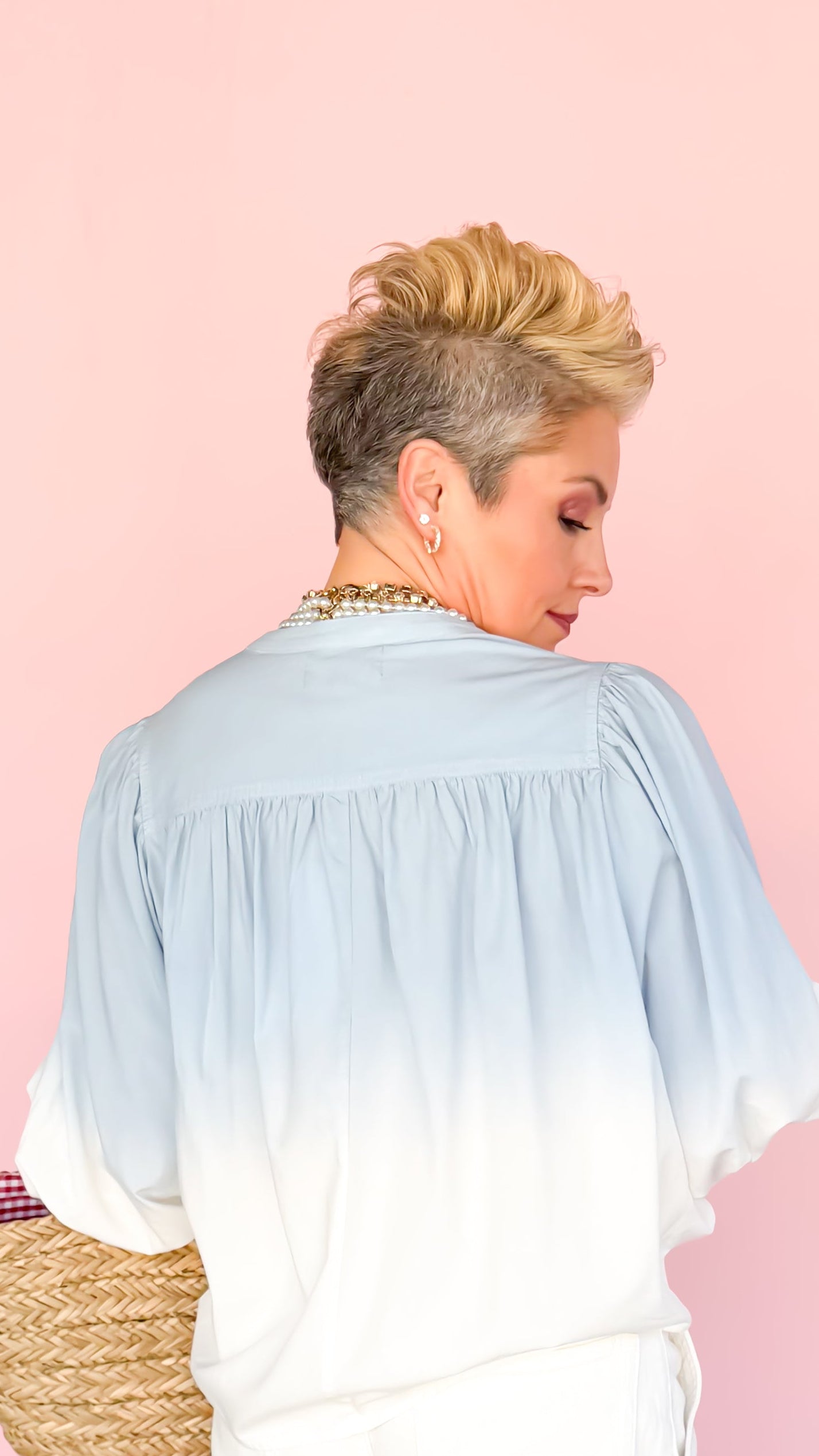 Wilma Ombre Blouse/Blue - The BLVD