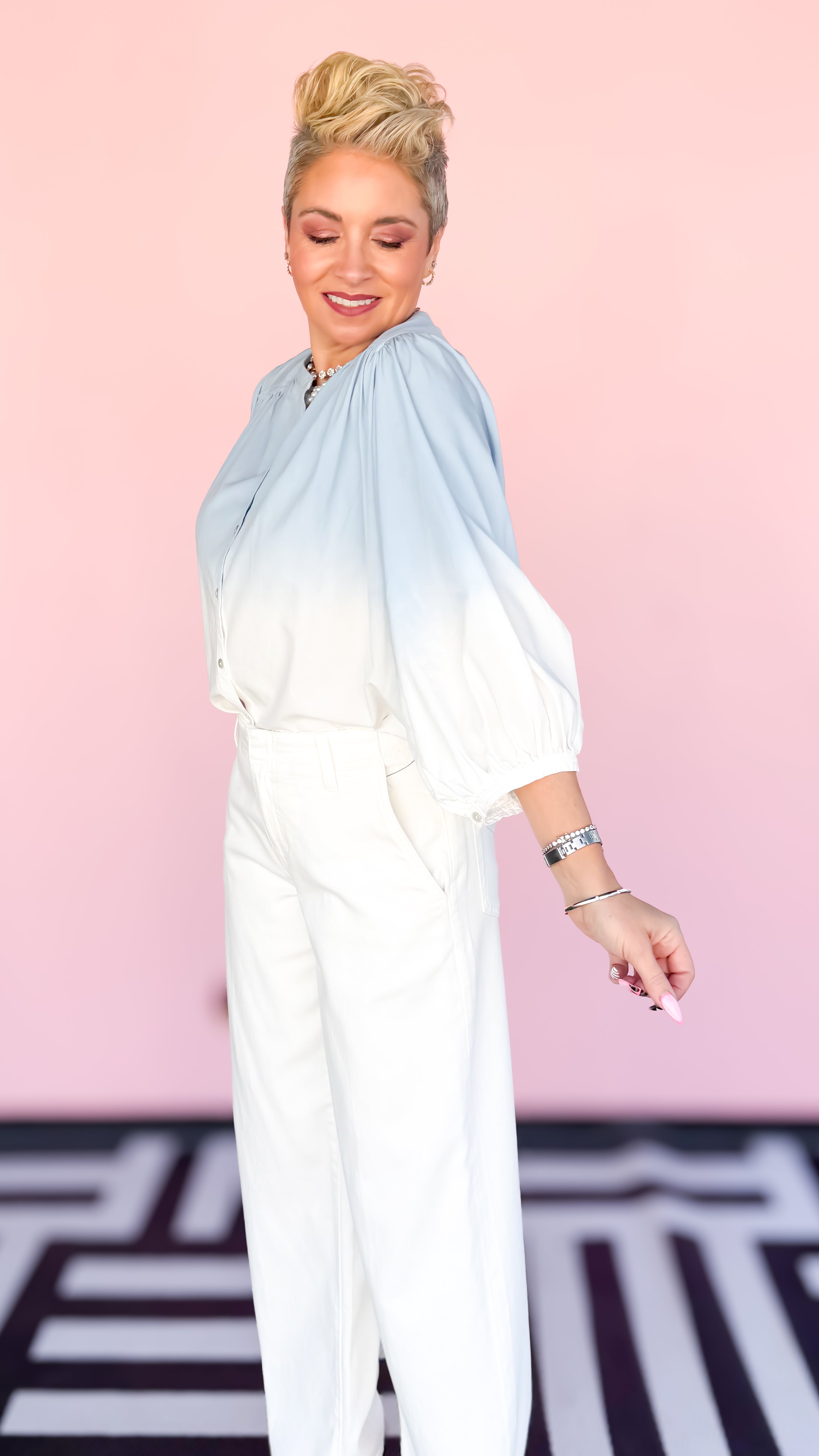 Wilma Ombre Blouse/Blue - The BLVD