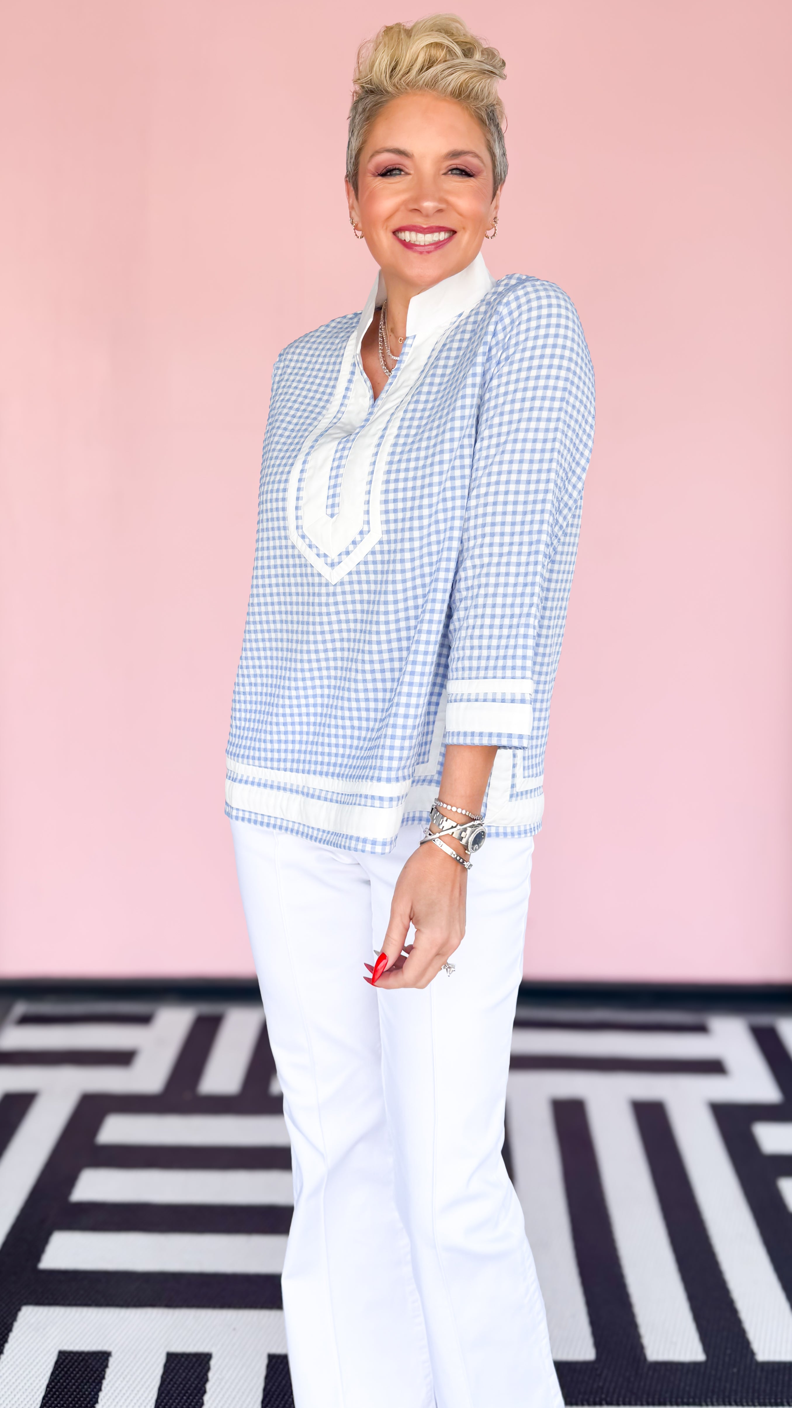GiGi Gingham Tunic/Blue - The BLVD