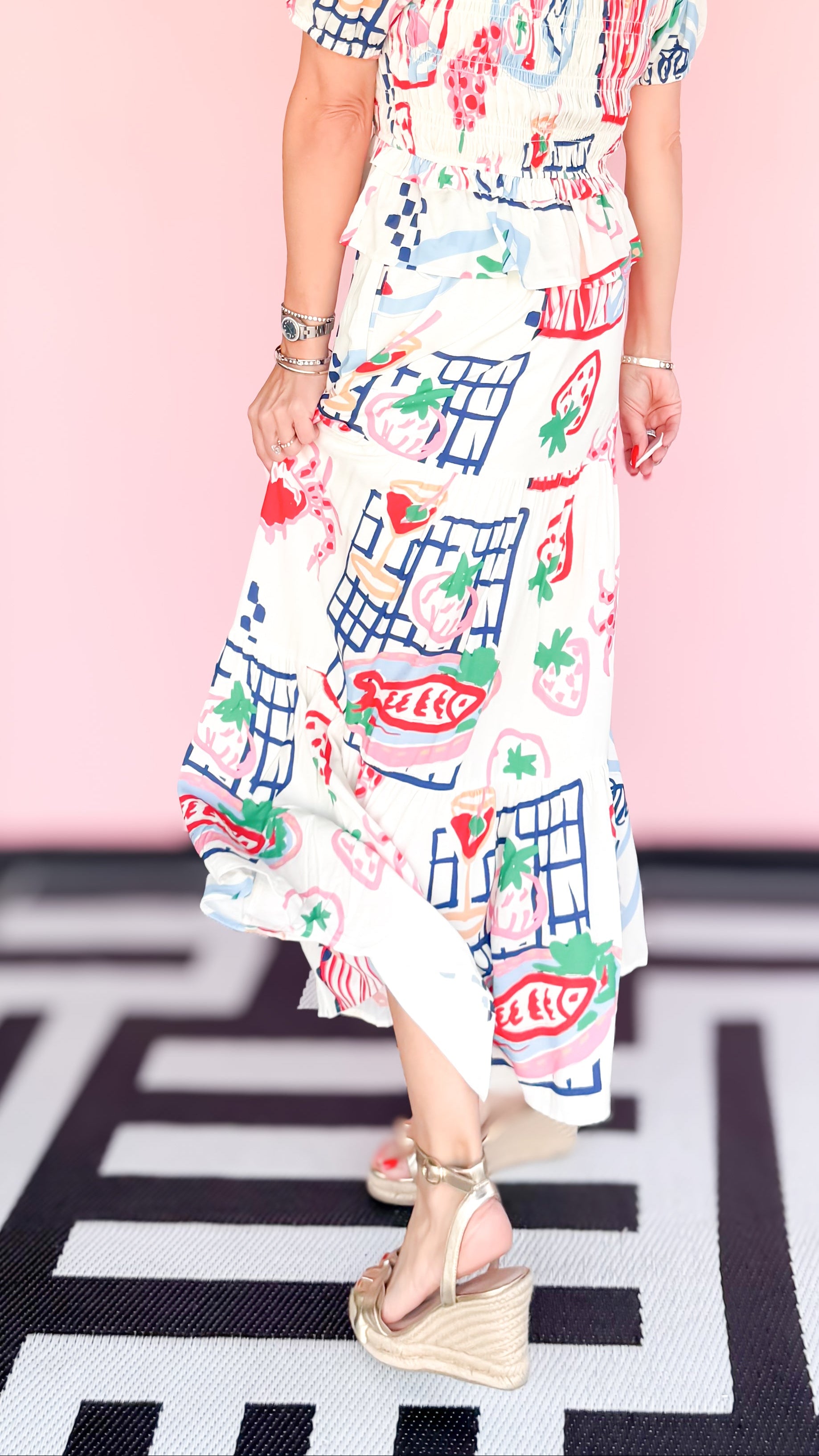 Painted Tiered Maxi Skirt - The BLVD