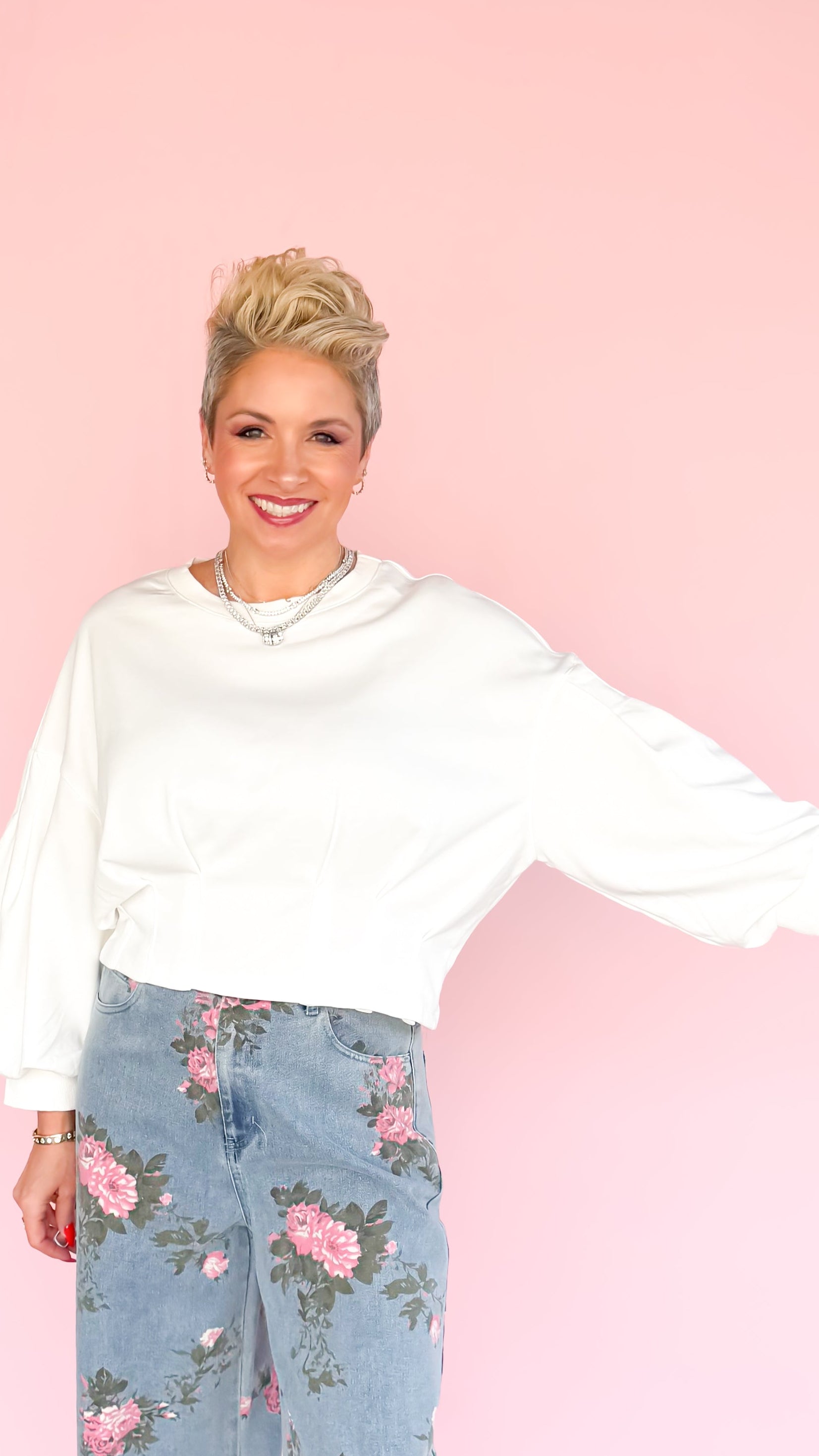 Kitty Knit Top/White - The BLVD