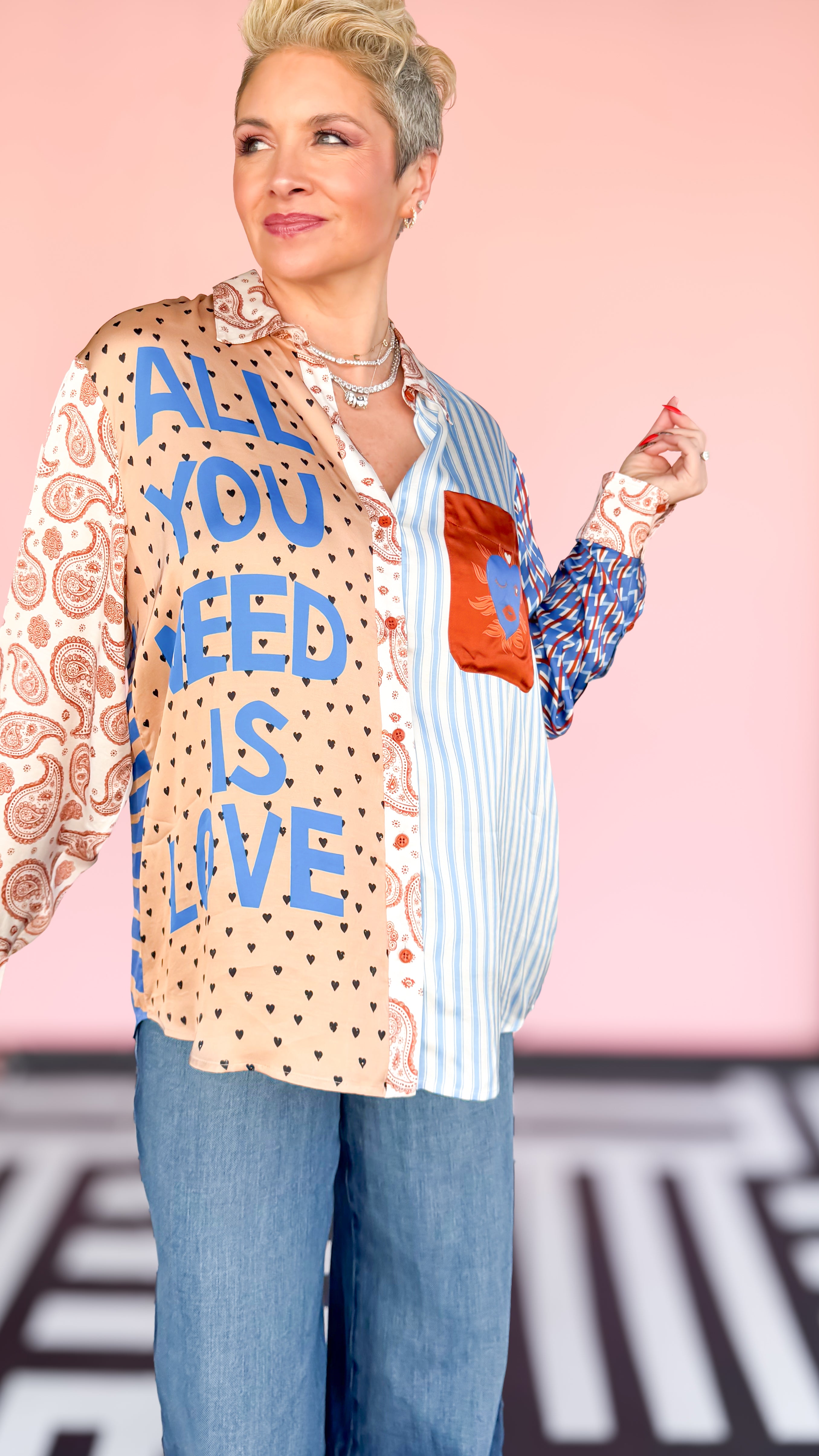 Camilla Mixed Pattern Shirt - The BLVD