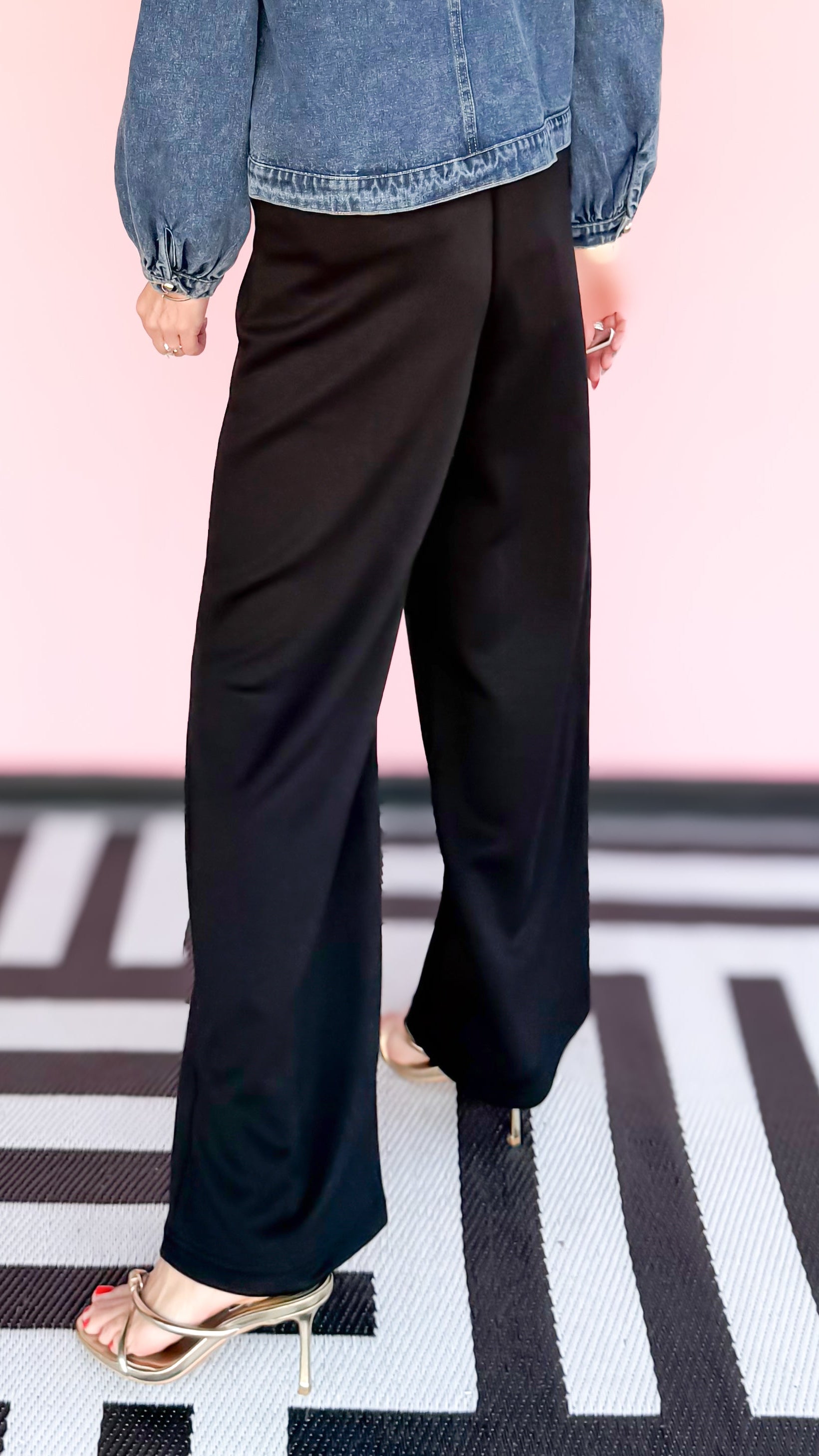 Gina Pin tuck Knit Pants/BLACK - The BLVD