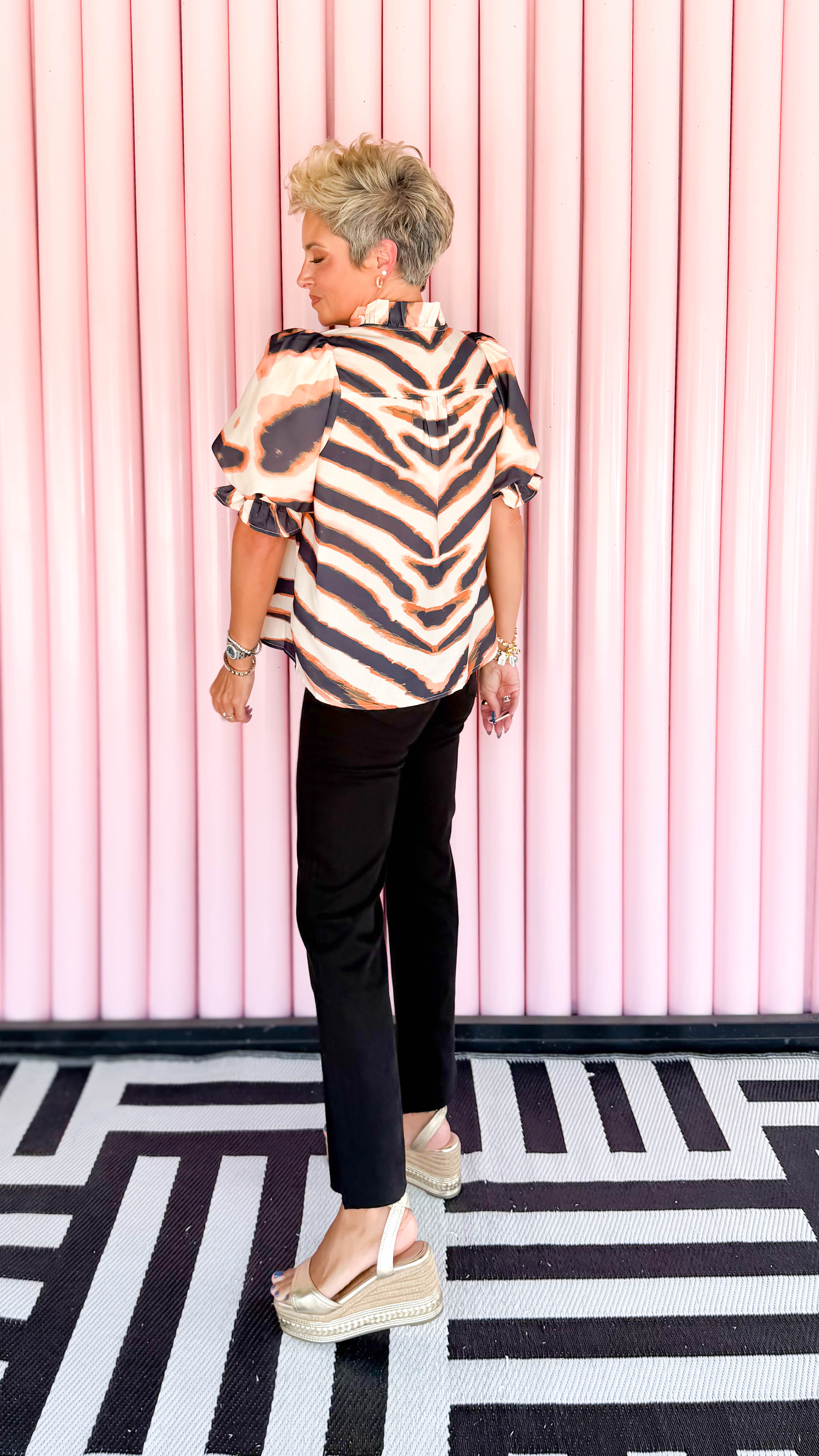 Tiger Flutter Sleeve Top