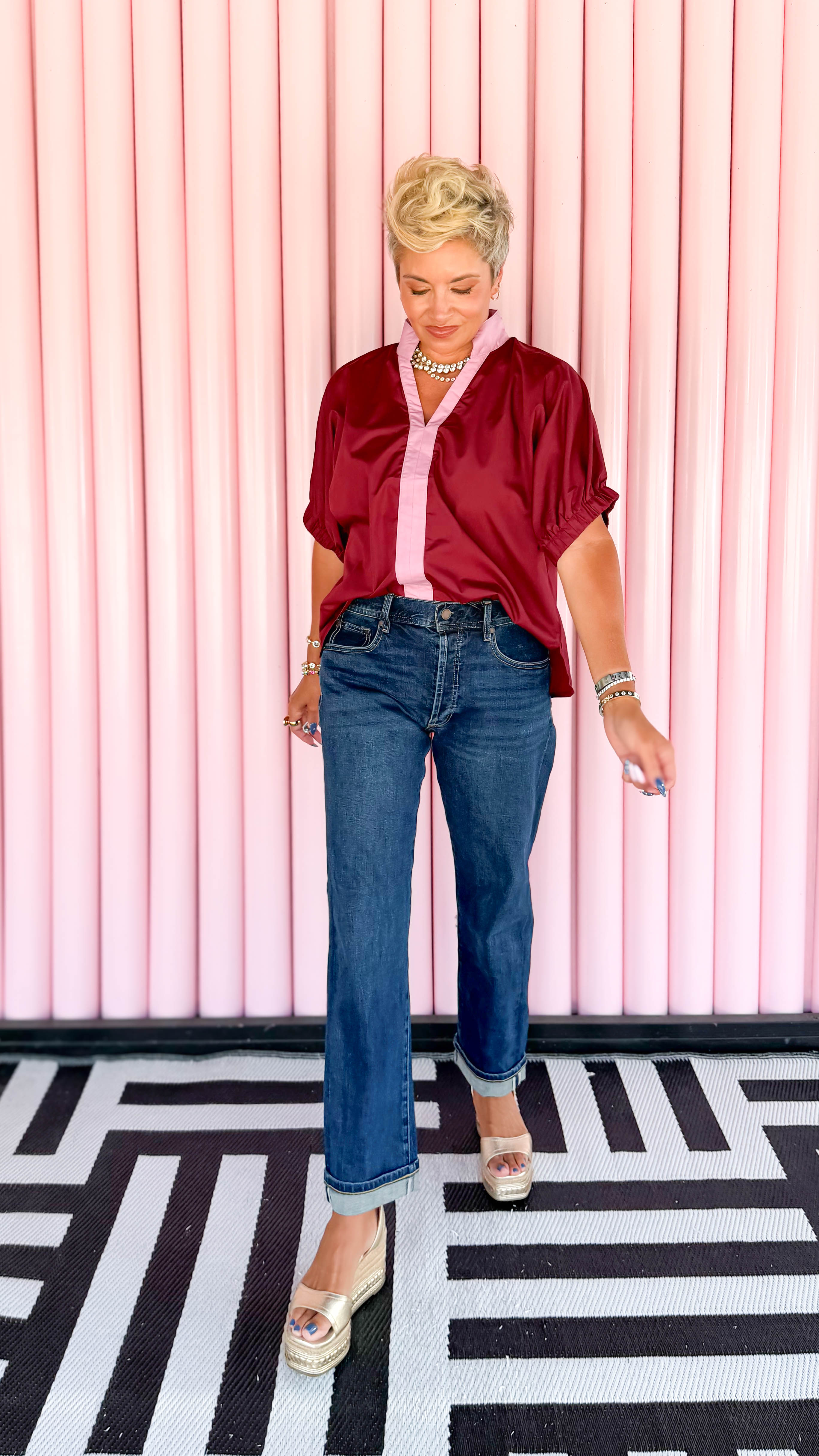 Sloane Cuffed Jean/Comet Blue