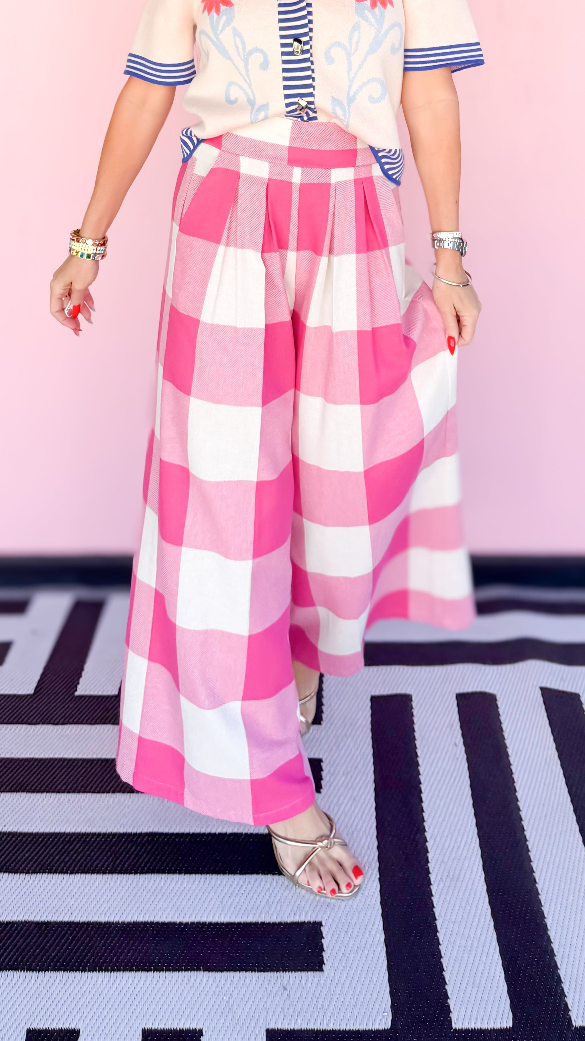 Hot Pink Buffalo Check Pants - The BLVD