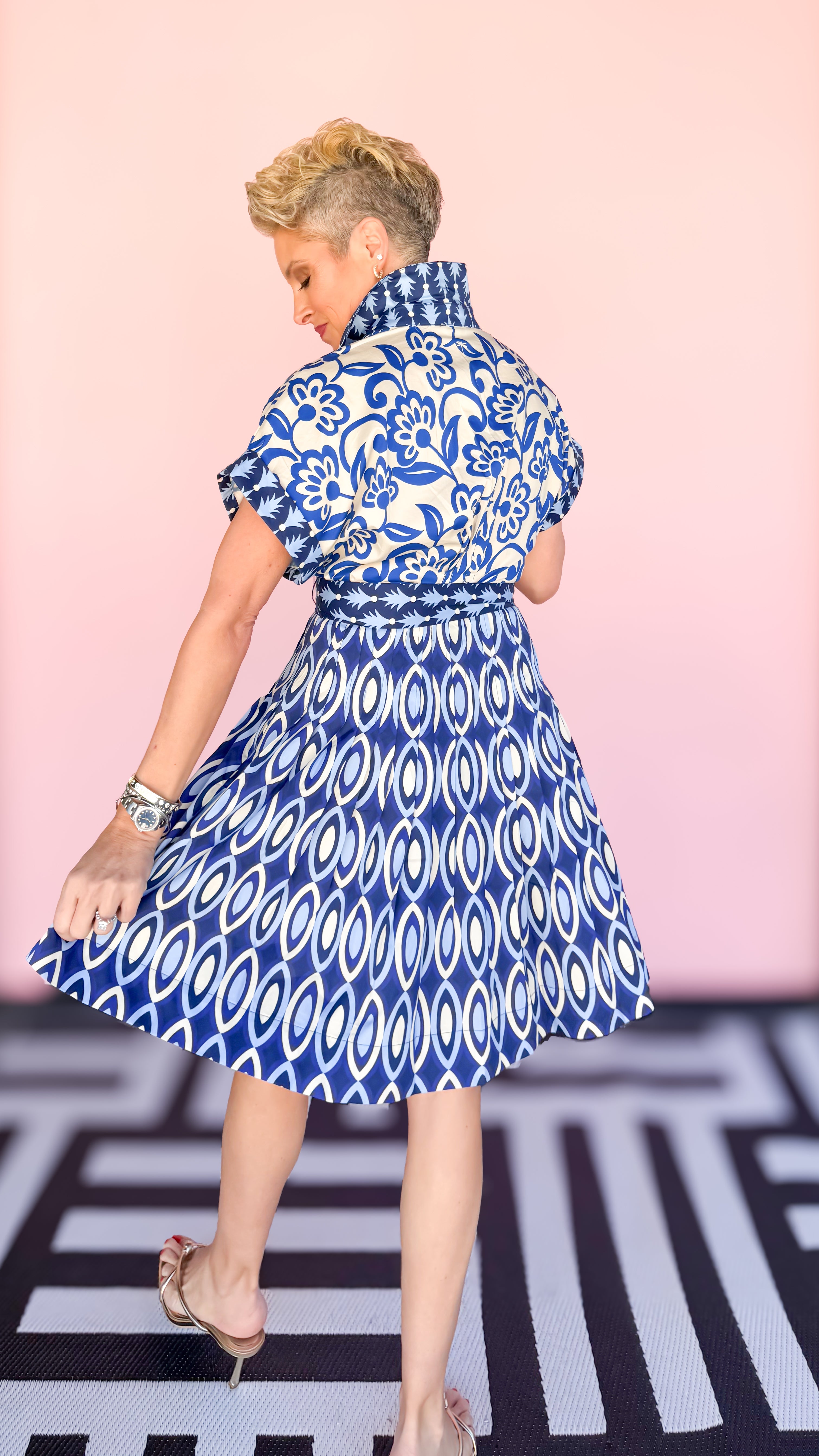 Harley Short Tie Waisted Dress/Blue - The BLVD