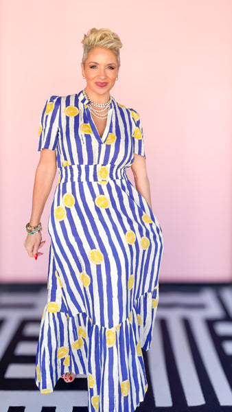 Lemon Striped Maxi Dress 4