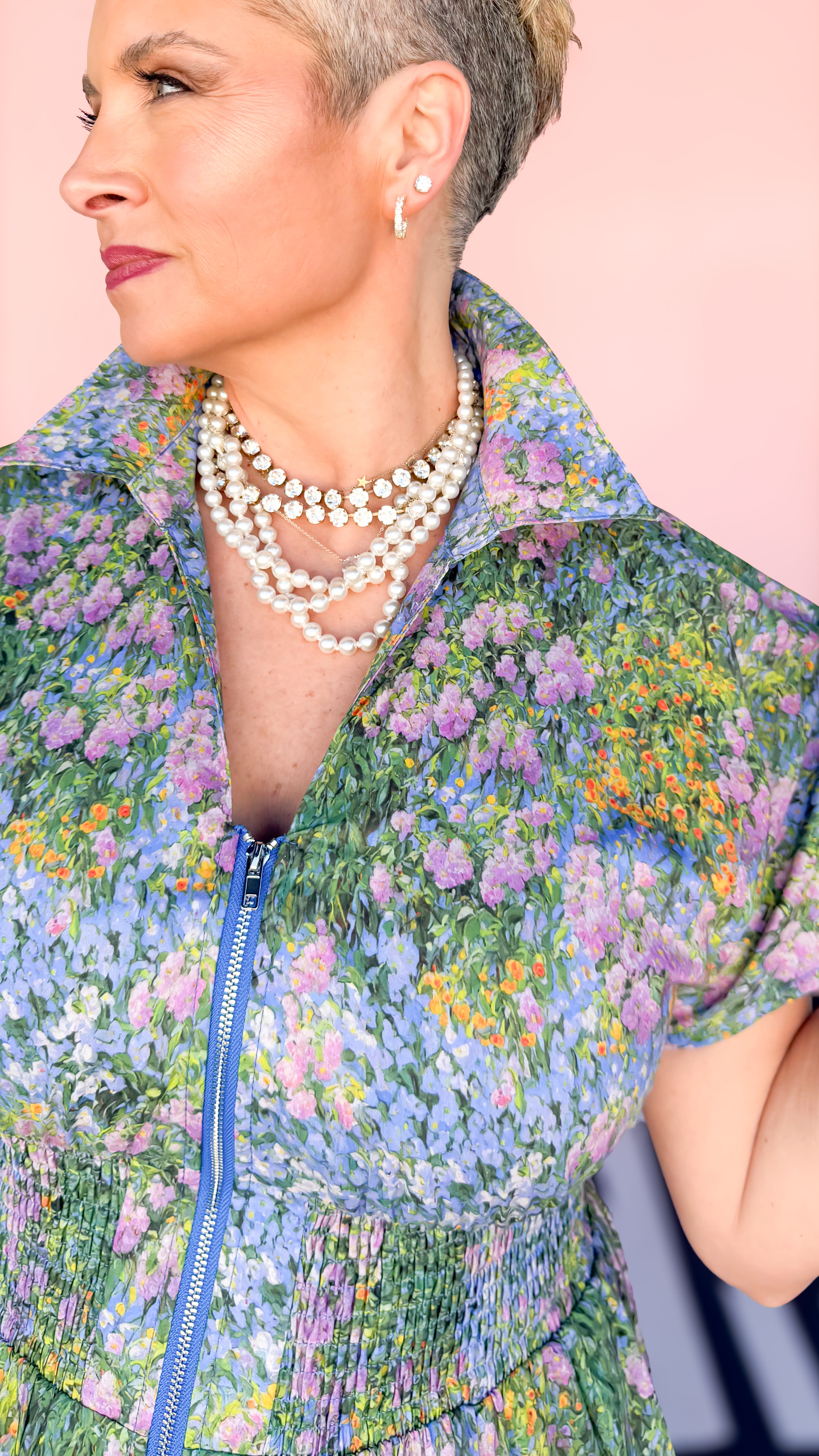 Watercolor Short Sleeve Midi Dress - The BLVD