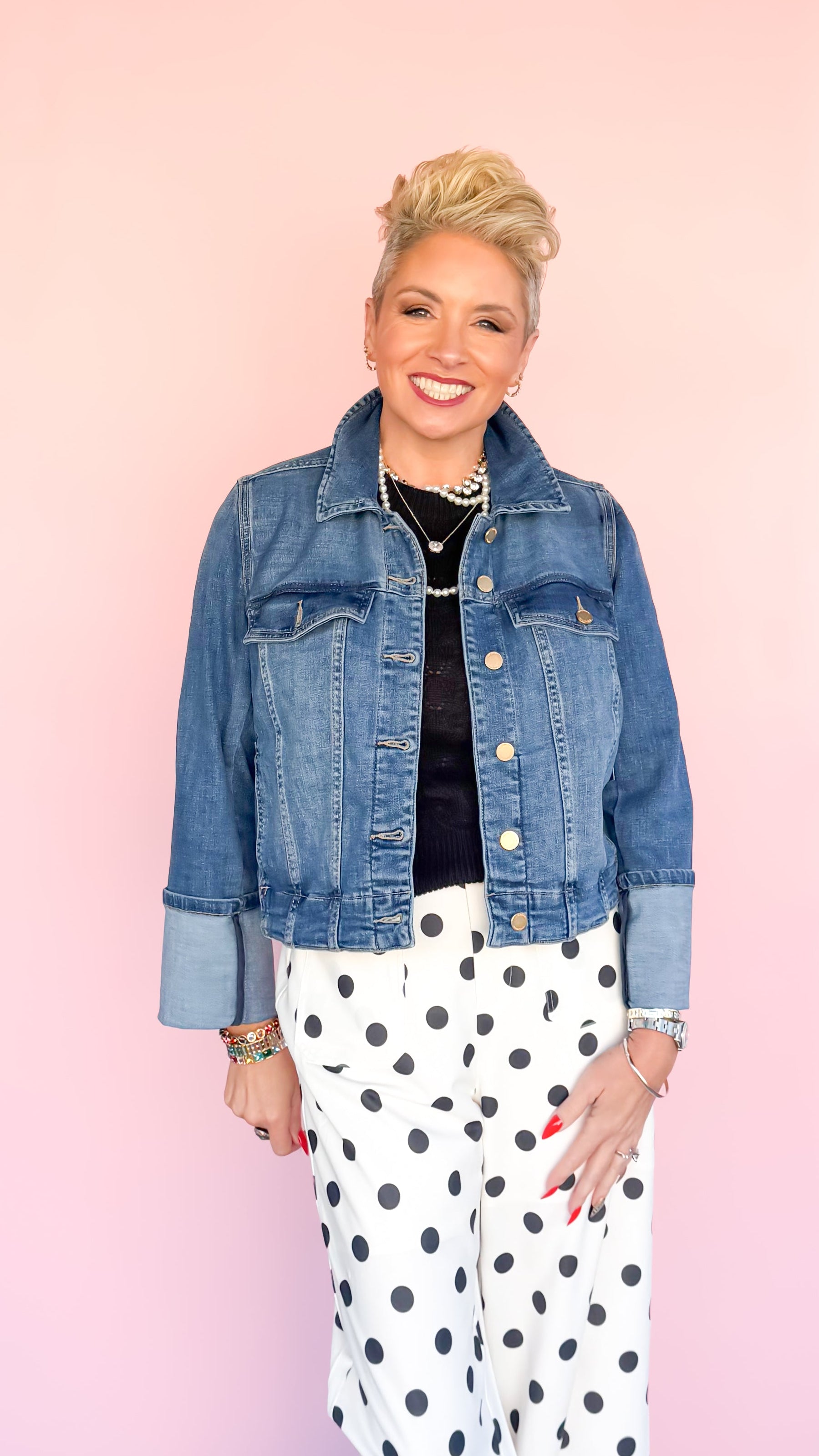 Bracelet Length Denim Jacket/Blue - The BLVD