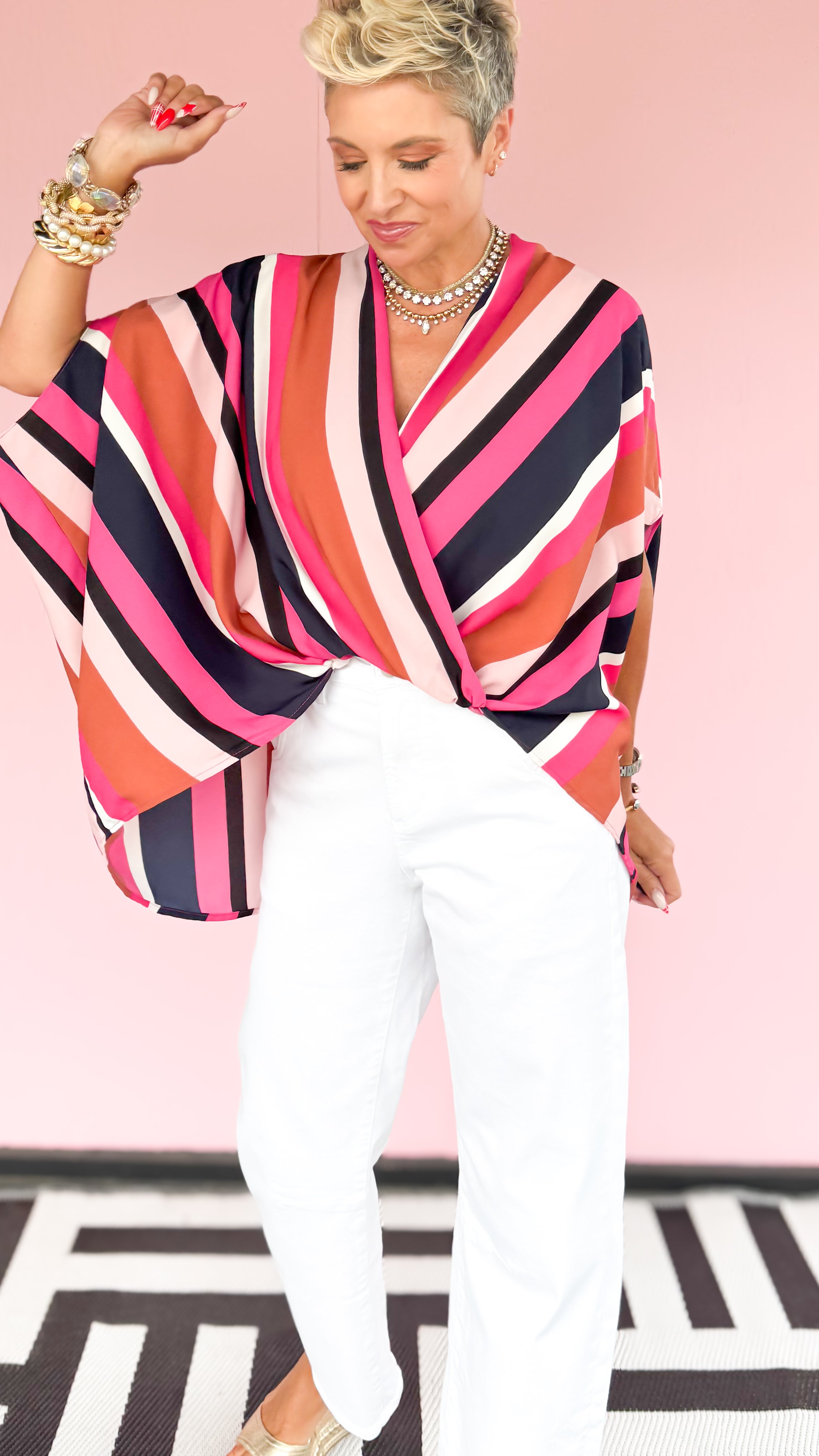Billie Stripe Wrap Top