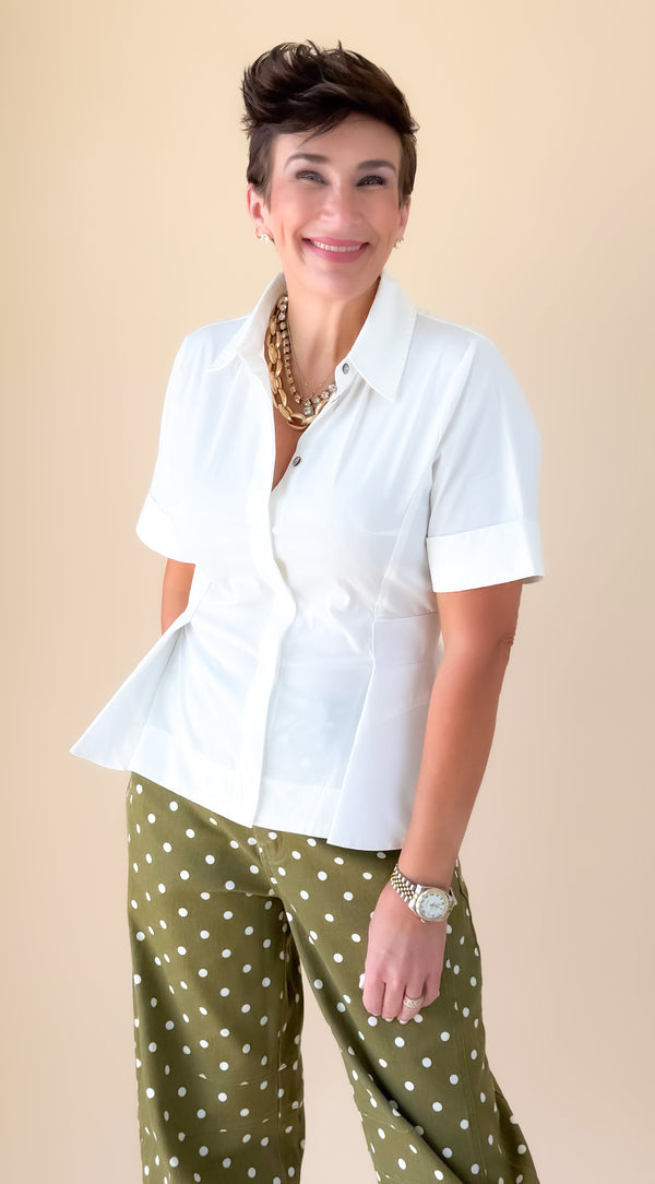Florence Flare Top/White