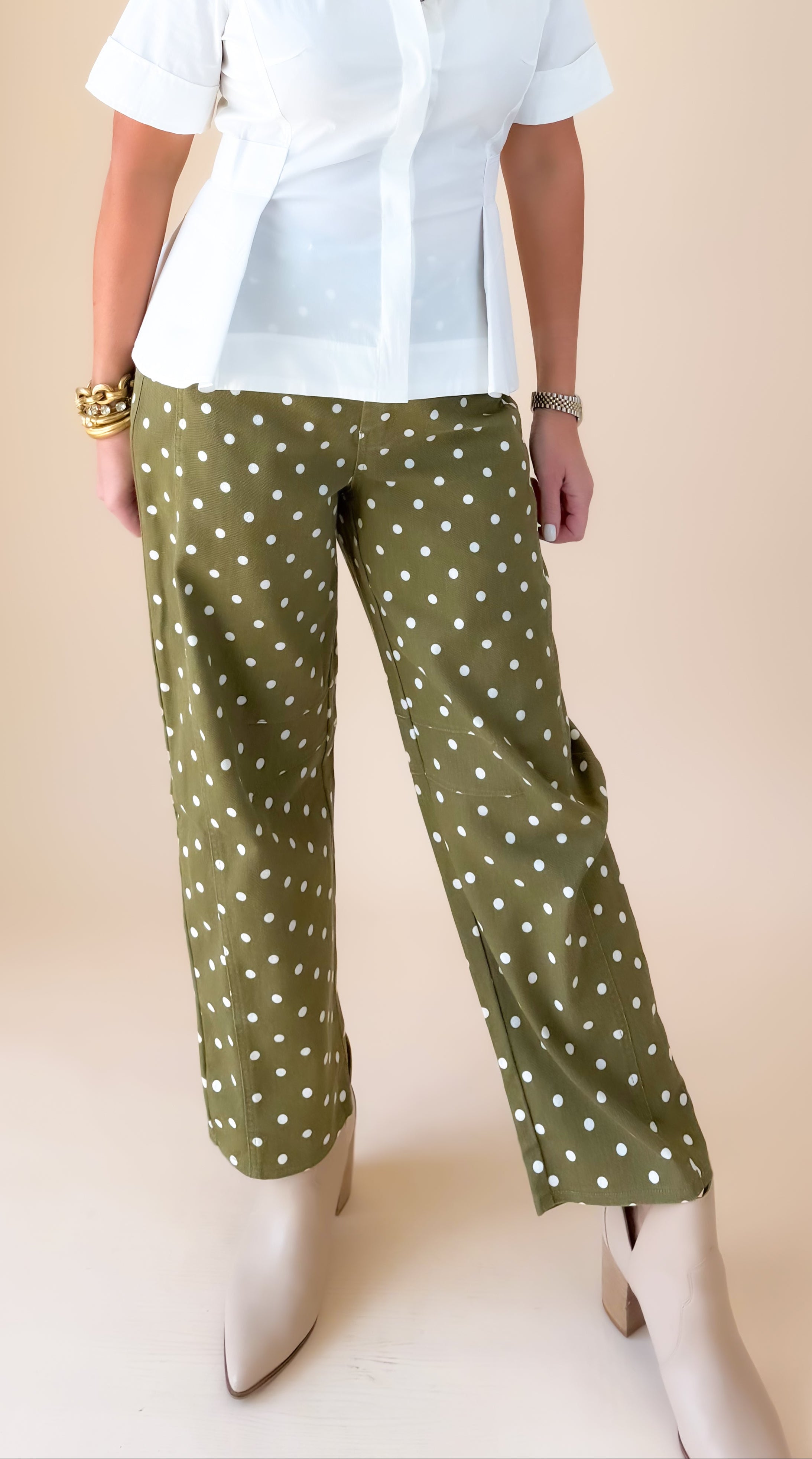 Ovette Barrel Leg Jeans/Olive