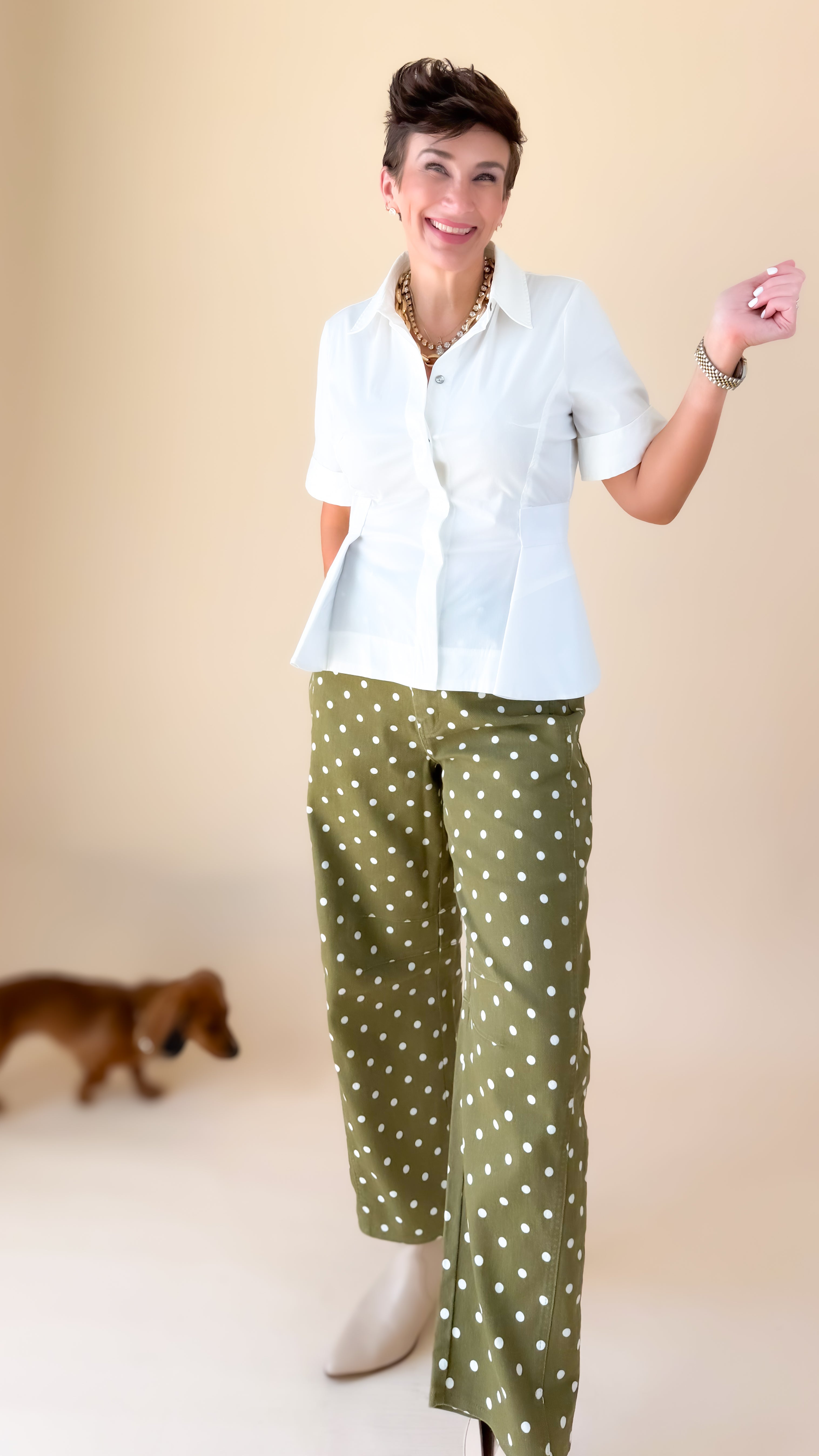 Florence Flare Top/White