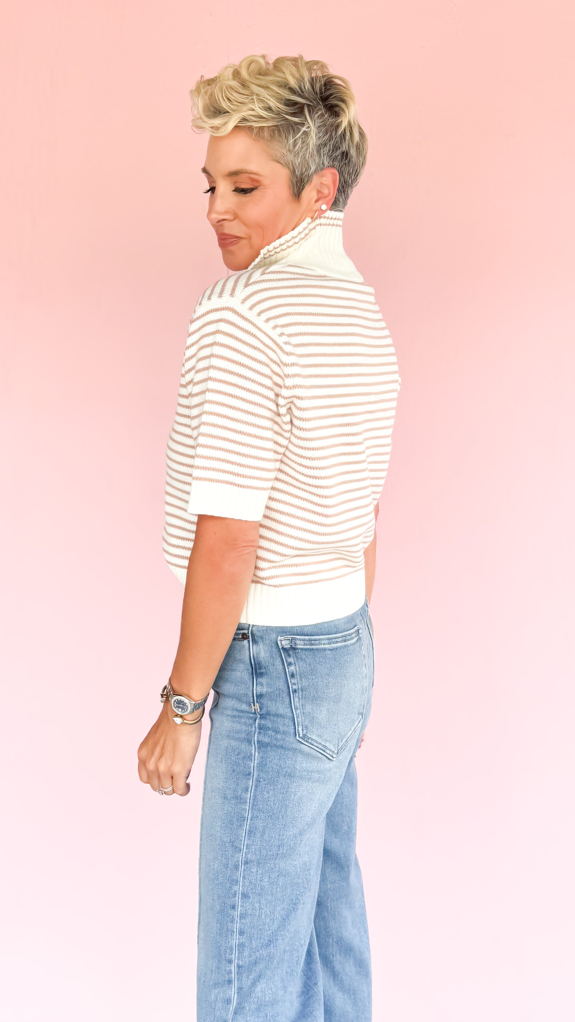 Striped Cropped Sweater