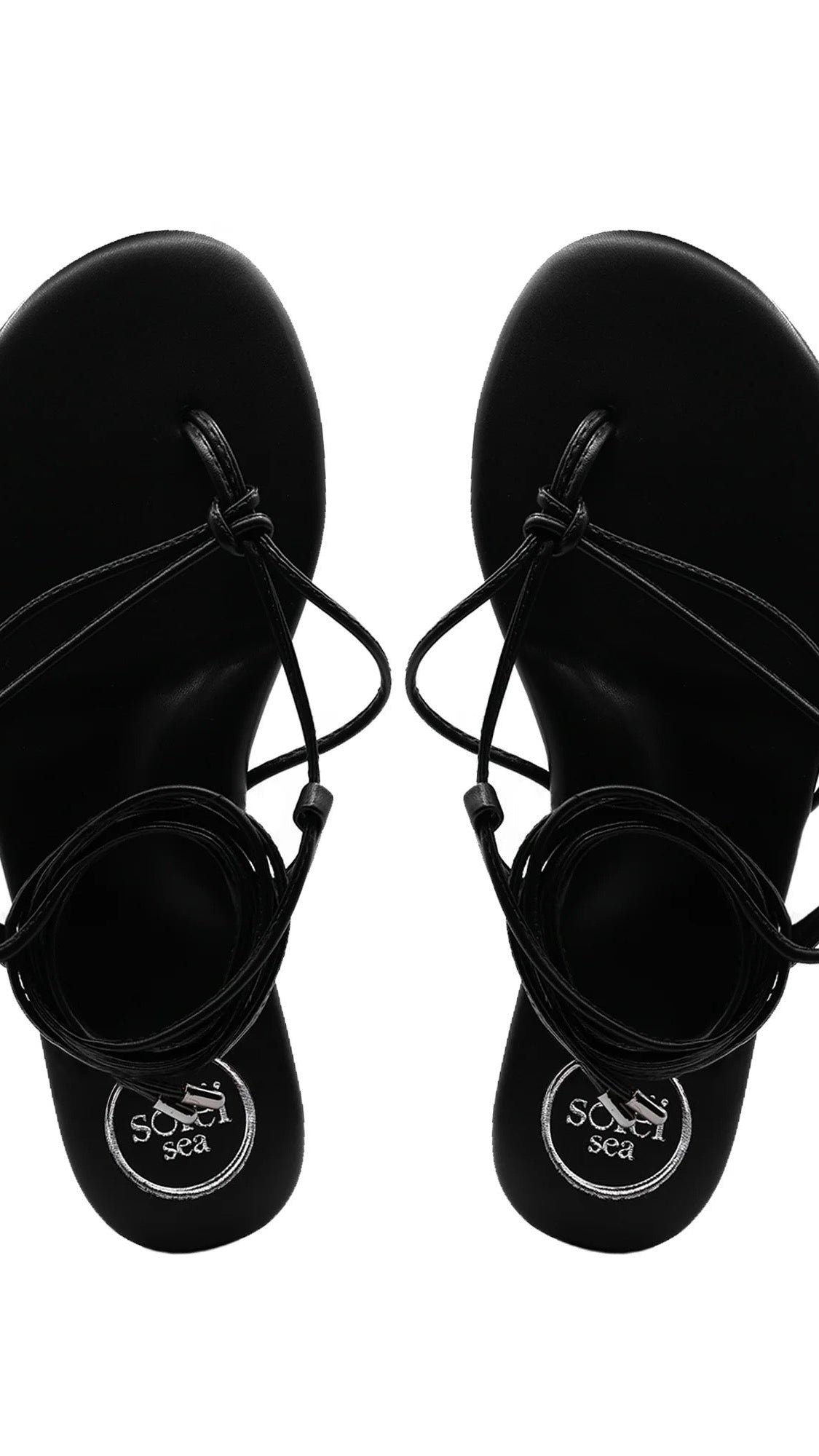 Angie gladiator sandal in black shown on model - styled view - BLVD Boutik