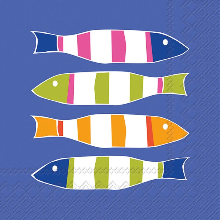 Sardine design cocktail napkins product photo - BLVD Boutik