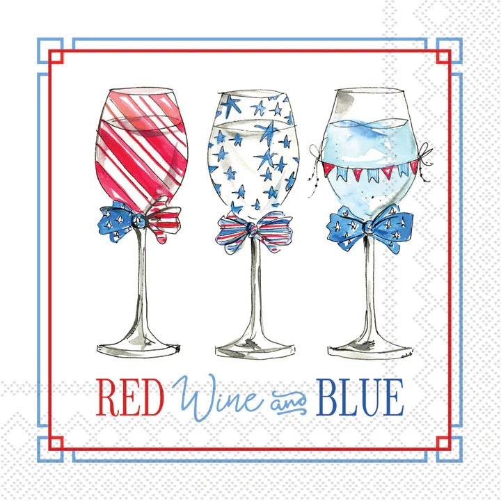 Patriotic Wine cocktail napkins product photo - BLVD Boutik