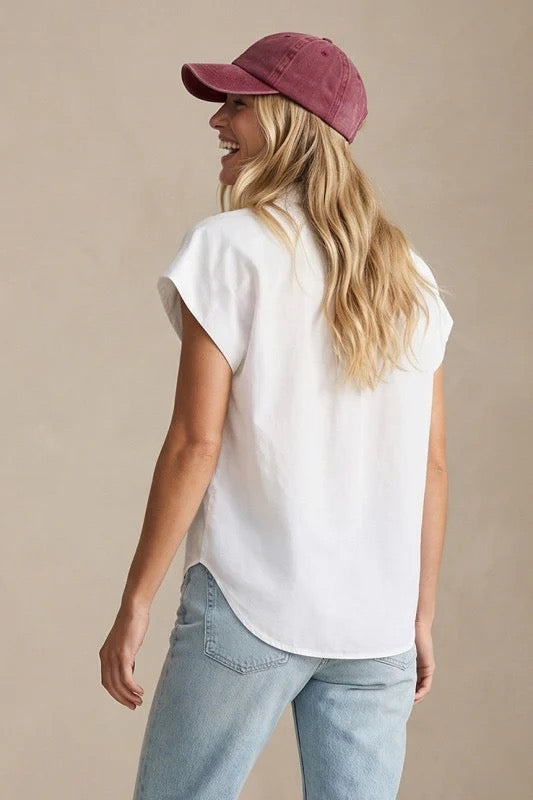 Drop Shoulder in White - The BLVD