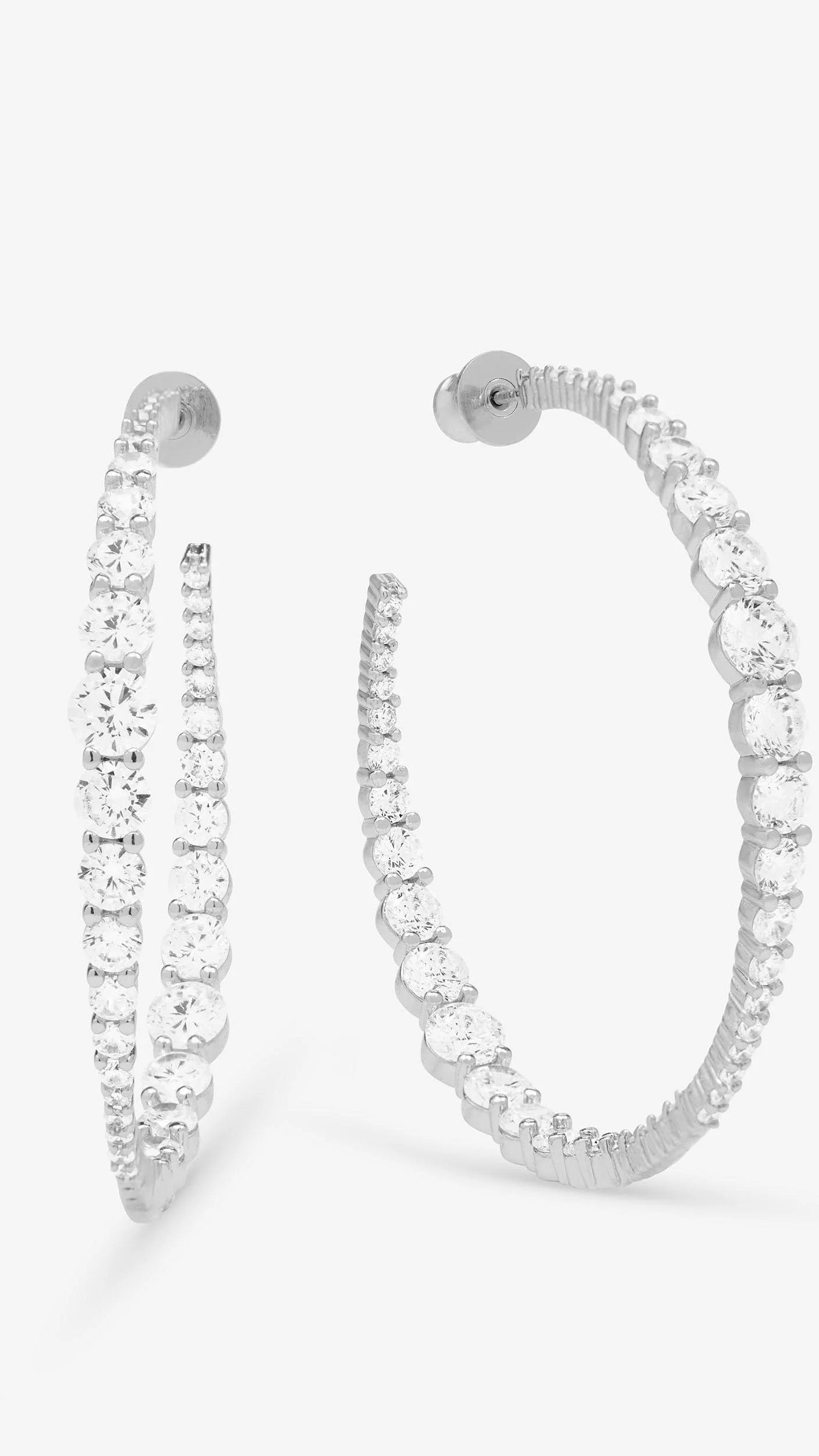 Oh She Fancy Graduated Hoops Silver 2" - The BLVD