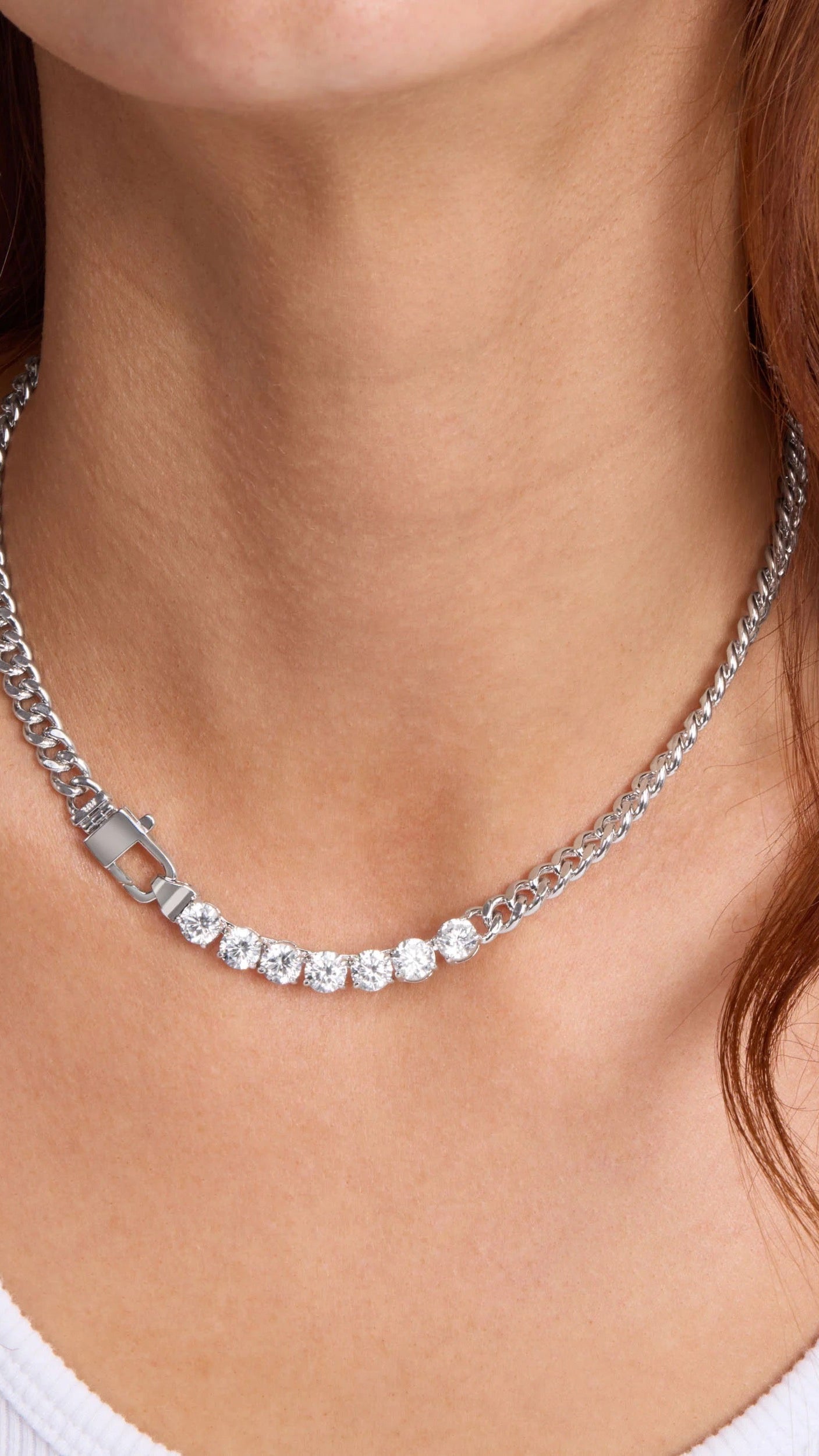 Julian Loves Diamonds Necklace Silver 16" - The BLVD