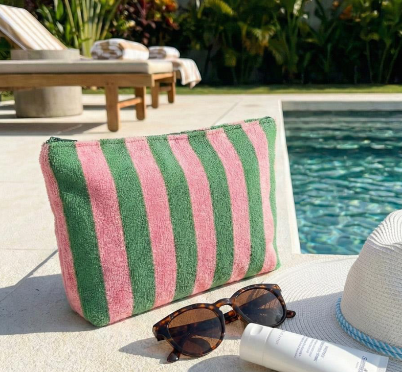 Striped Terry Pouch