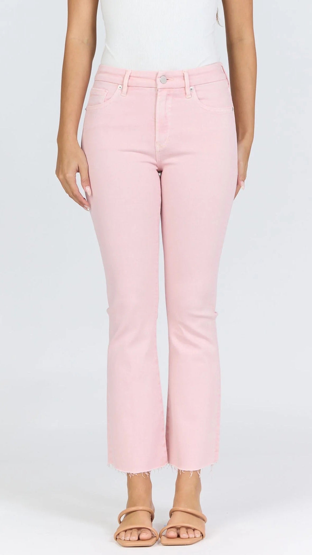 Jeanne Cropped Jeans/Pink