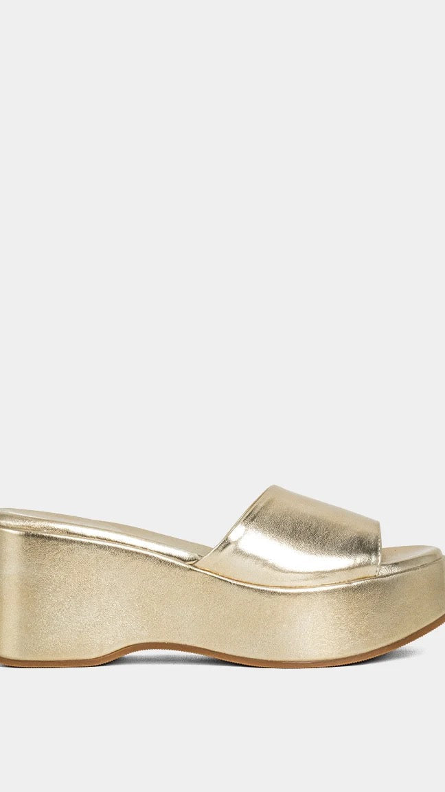 Ivy Platform Slide/Gold - The BLVD