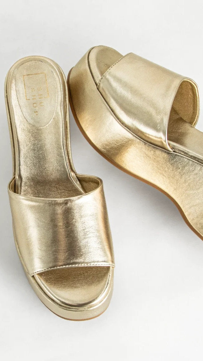 Ivy Platform Slide/Gold - The BLVD