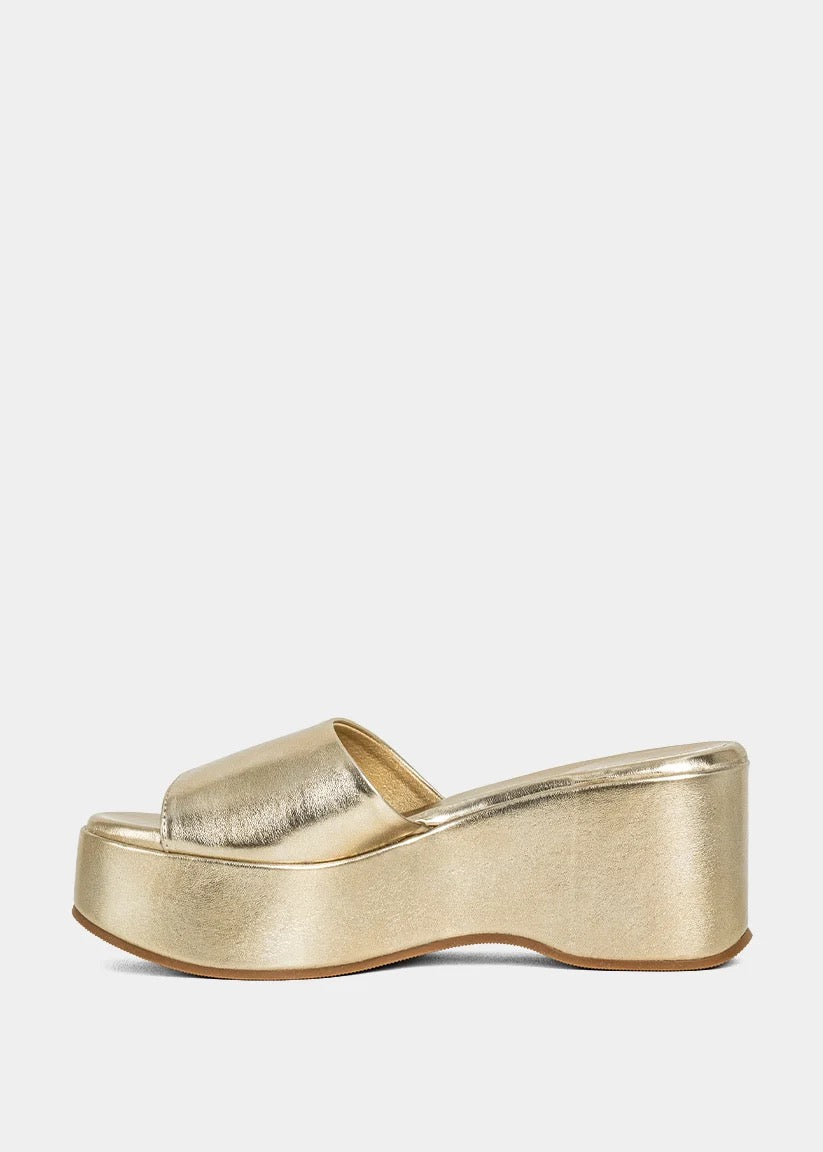 Ivy Platform Slide/Gold - The BLVD