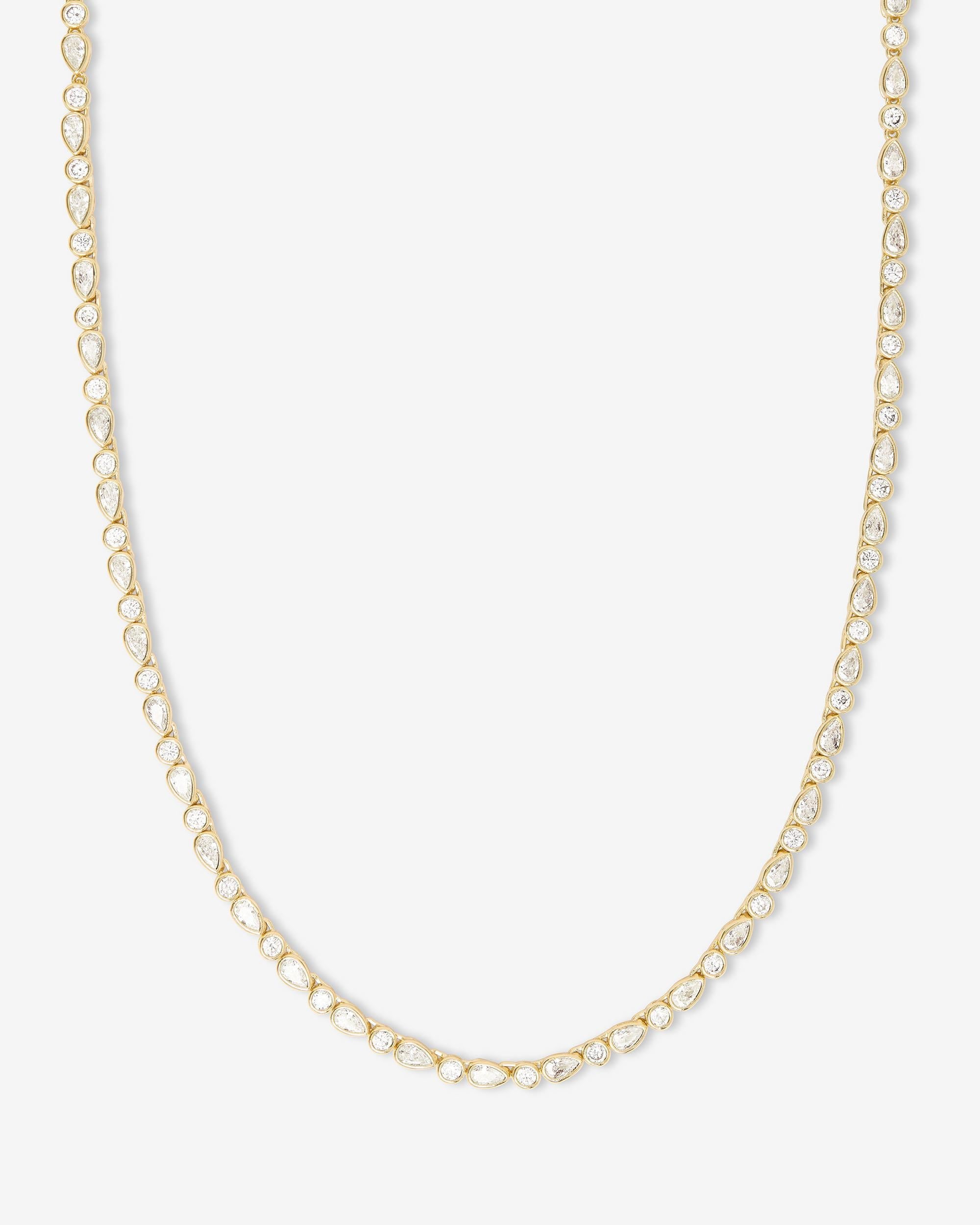 Isla Tennis Necklace 3mm in gold with simulated diamonds