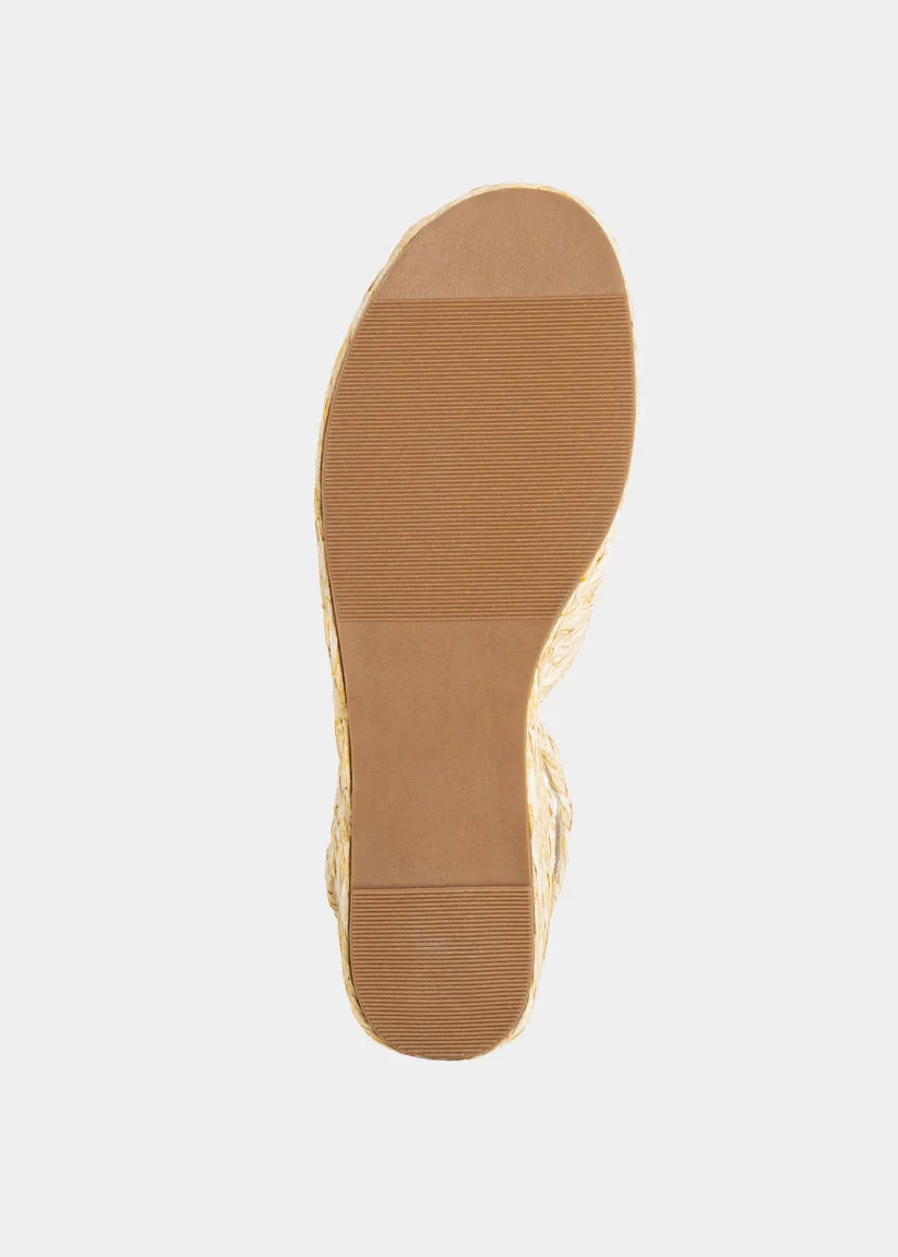 Kerry woven platform shoe in bone shown on model - full view - BLVD Boutik