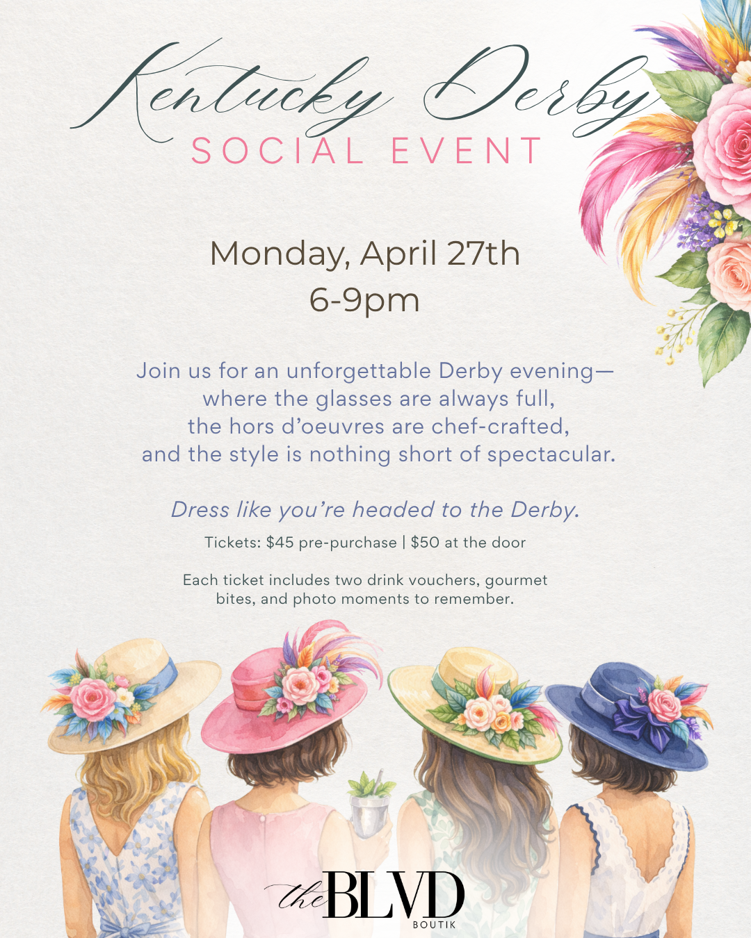 Kentucky Derby Social Event: Monday, 4/27, 6-9pm