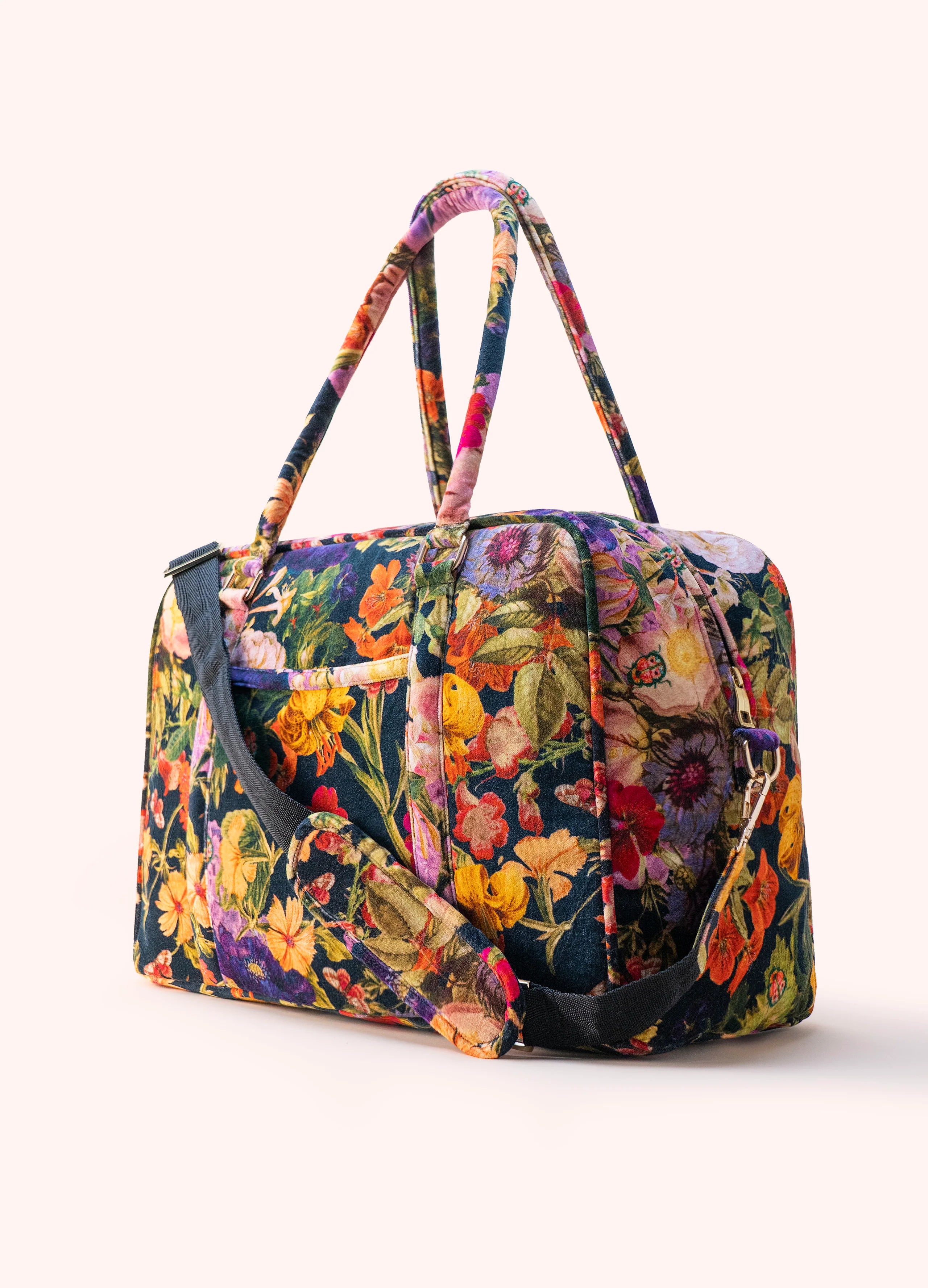 Black Floral Luxe Weekender Bag
