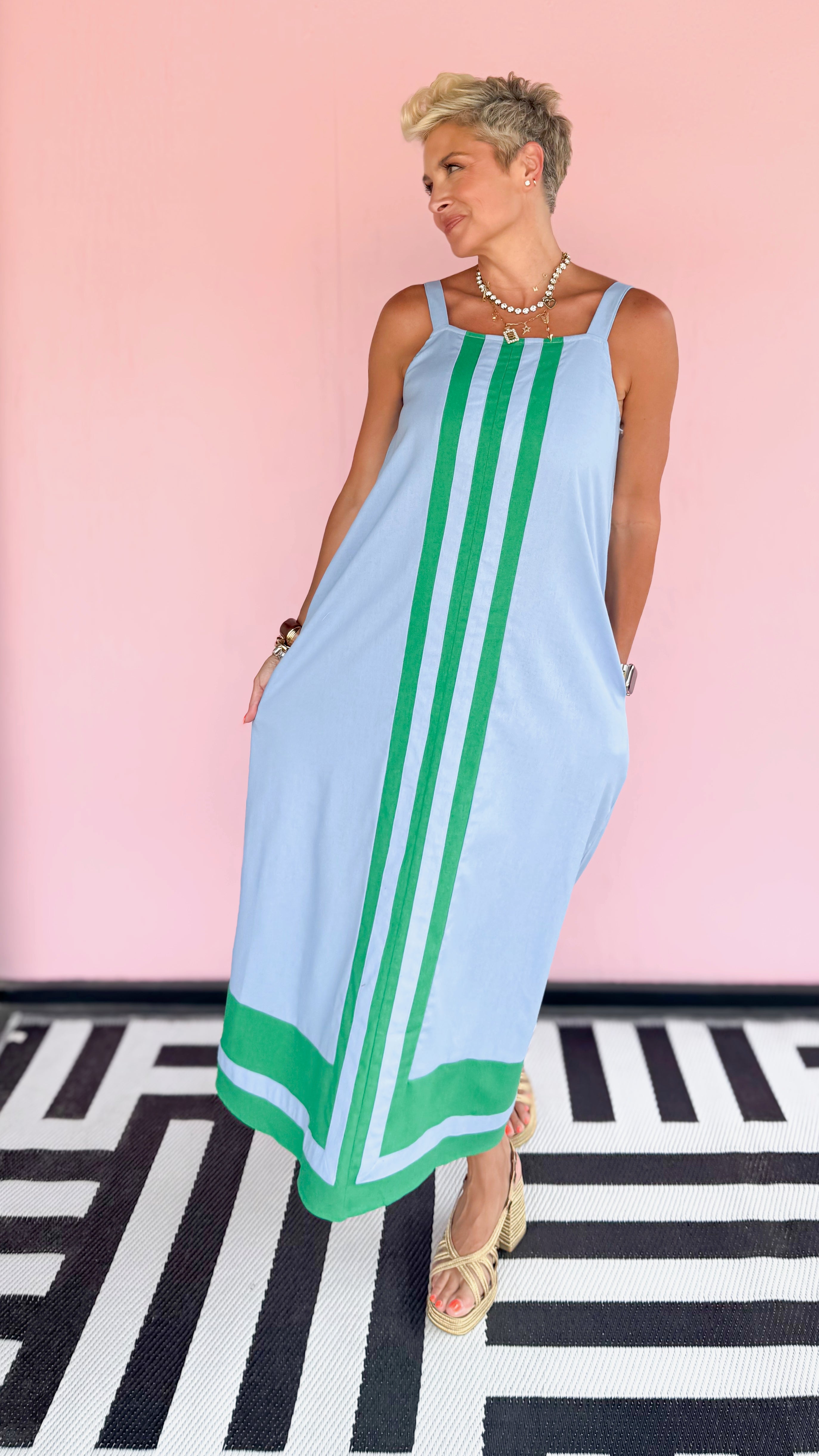 Hana Midi Dress/Blue