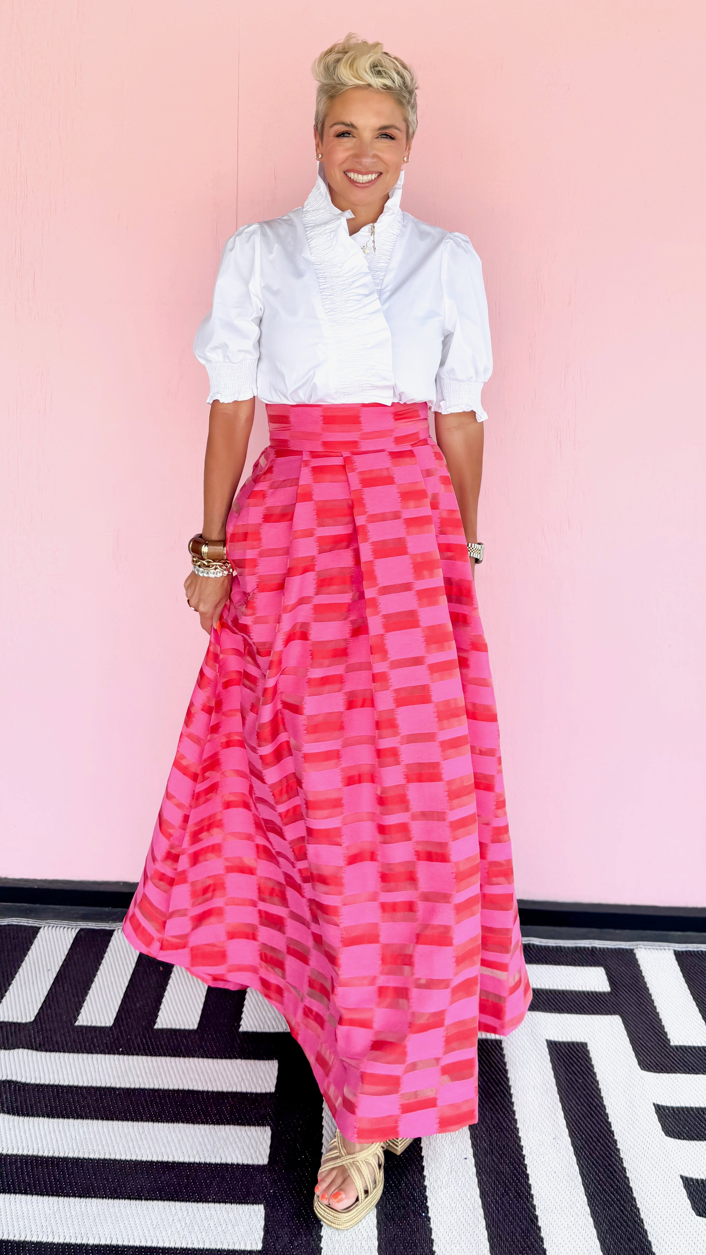 Milly Skirt/Sunset Stripe