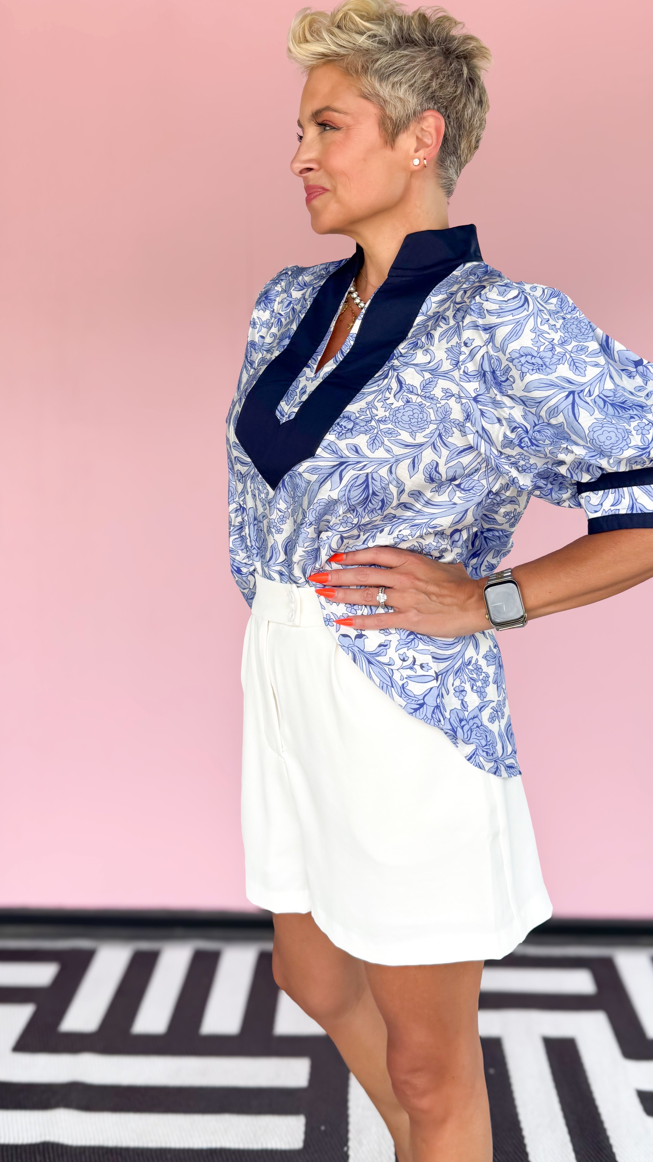 Puff Sleeve Top/Blue