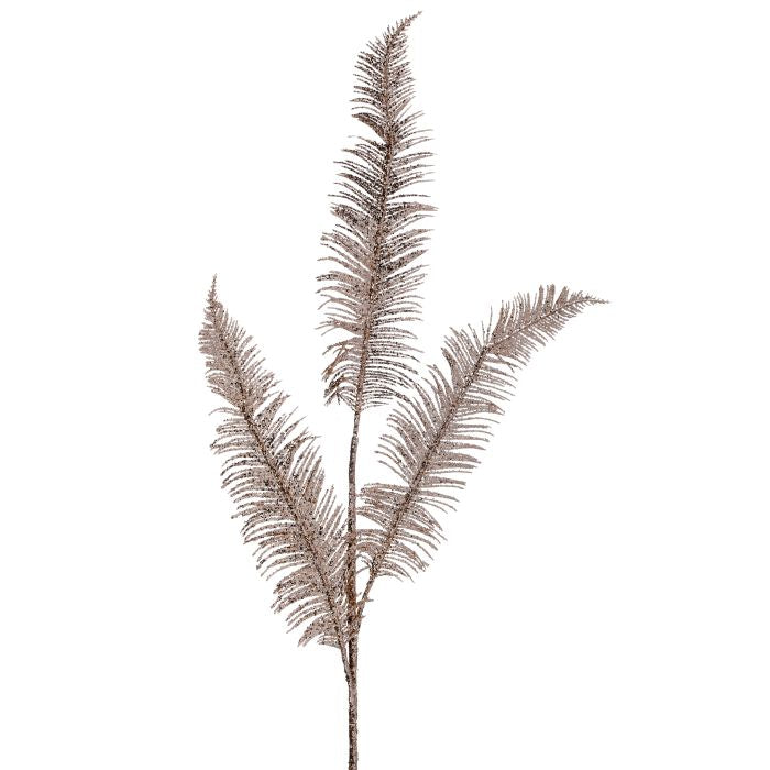Glitter Fern Spray with Jewels Champagne - Regency