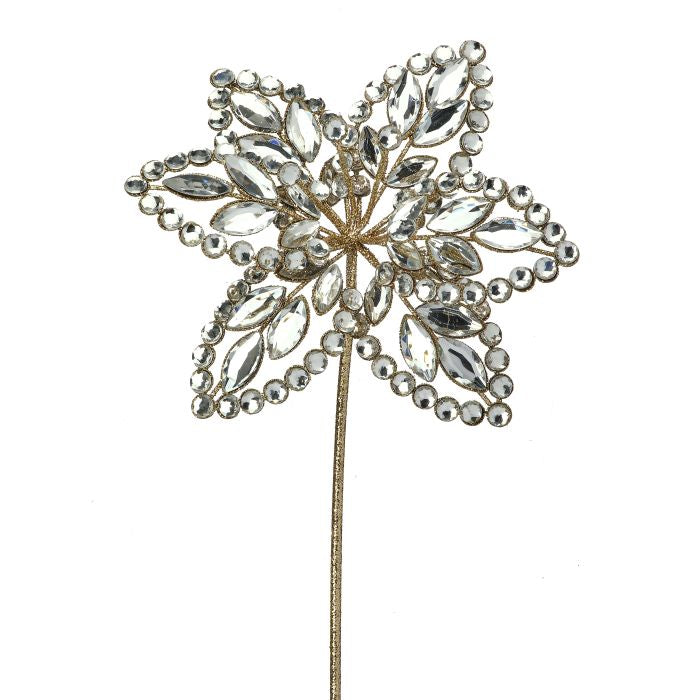 Heavy Jewel Flower Stem Champagne - Regency
