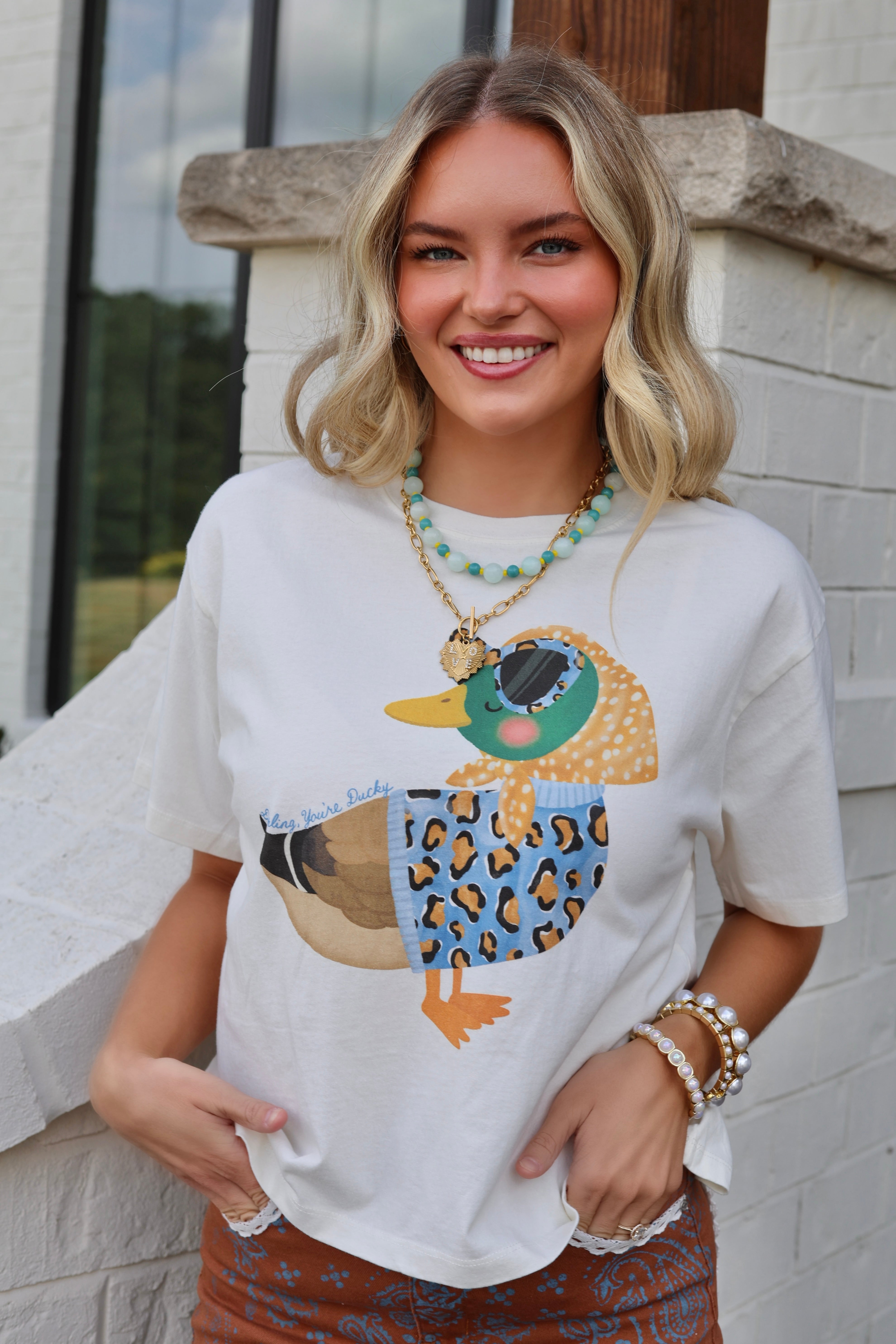 Darling, You're Ducky Crop Tee, front view