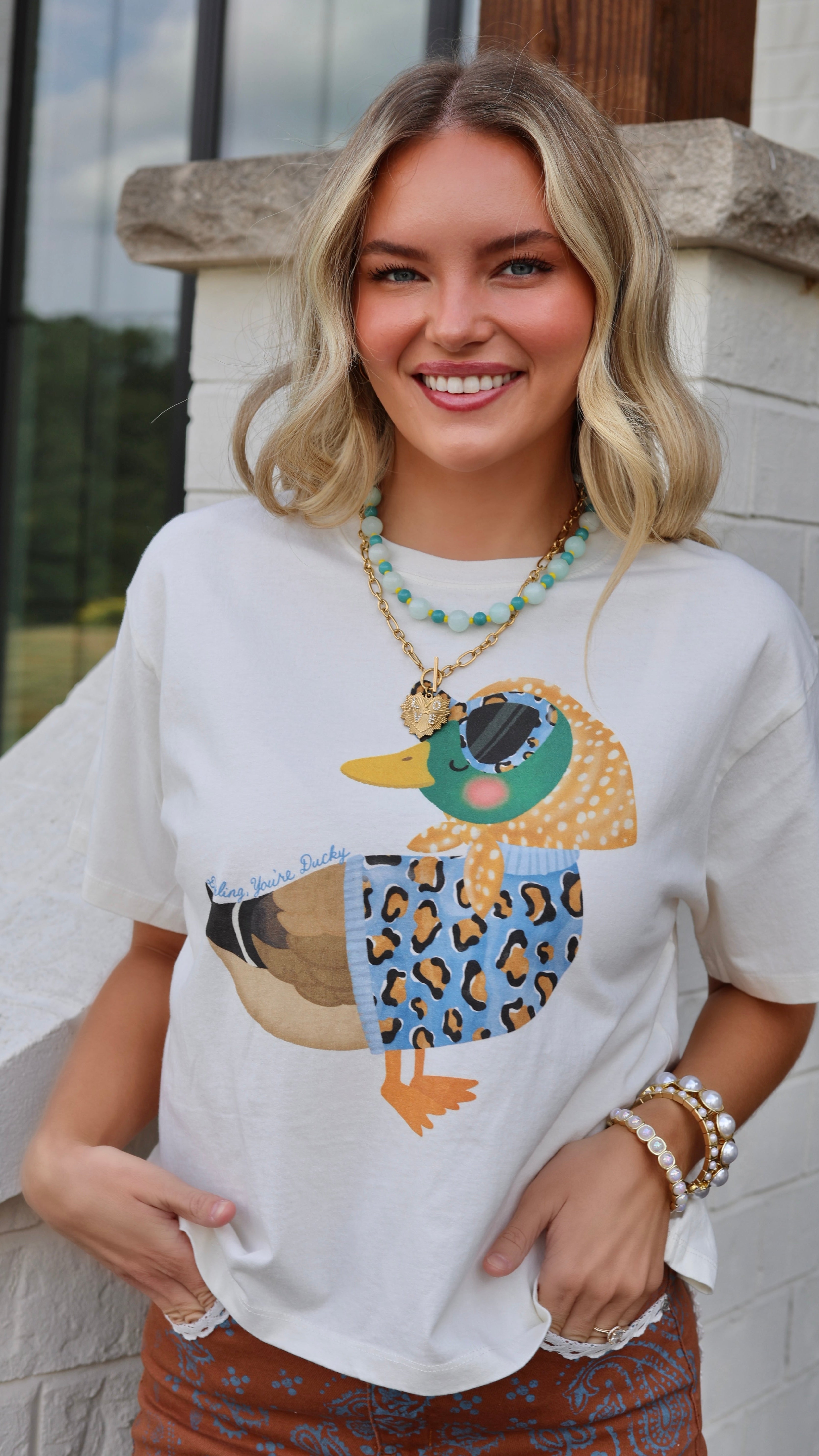 Darling, You're Ducky Crop Tee, front view