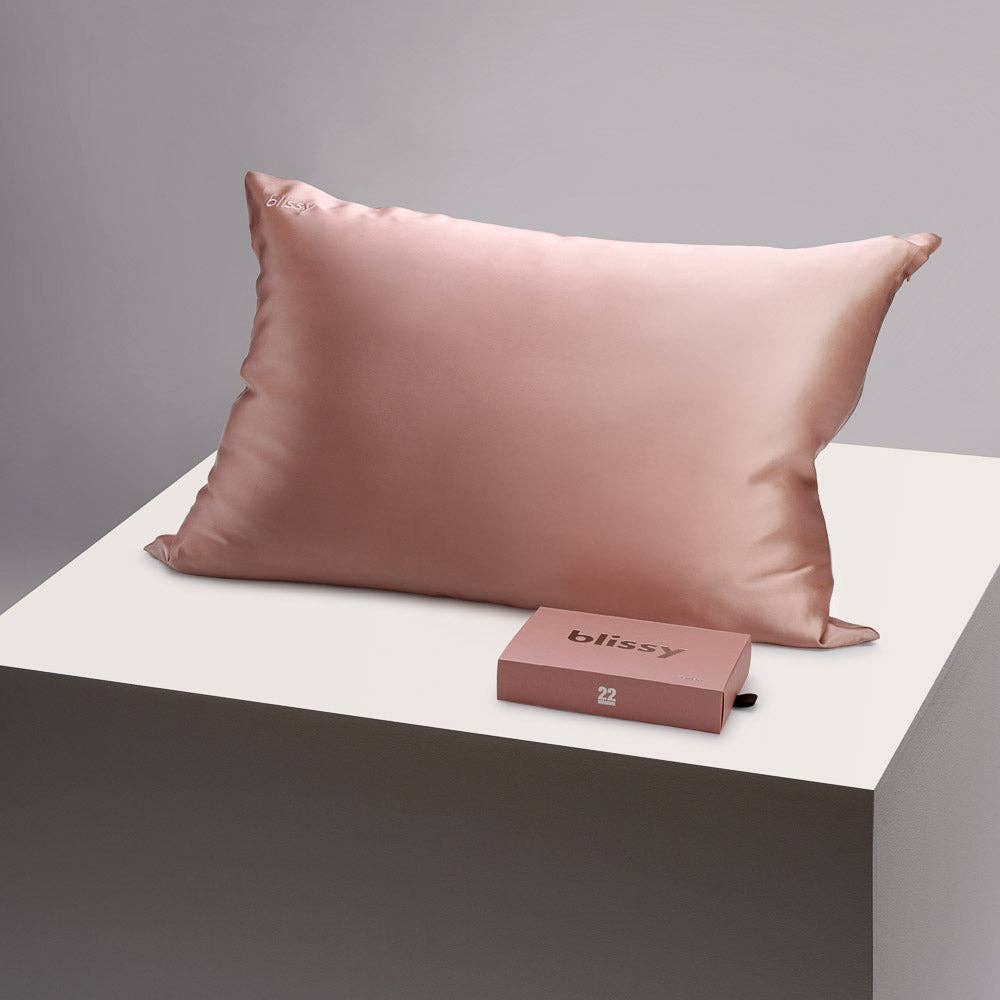 Rose Gold standard pillowcase product photo - front view - BLVD Boutik