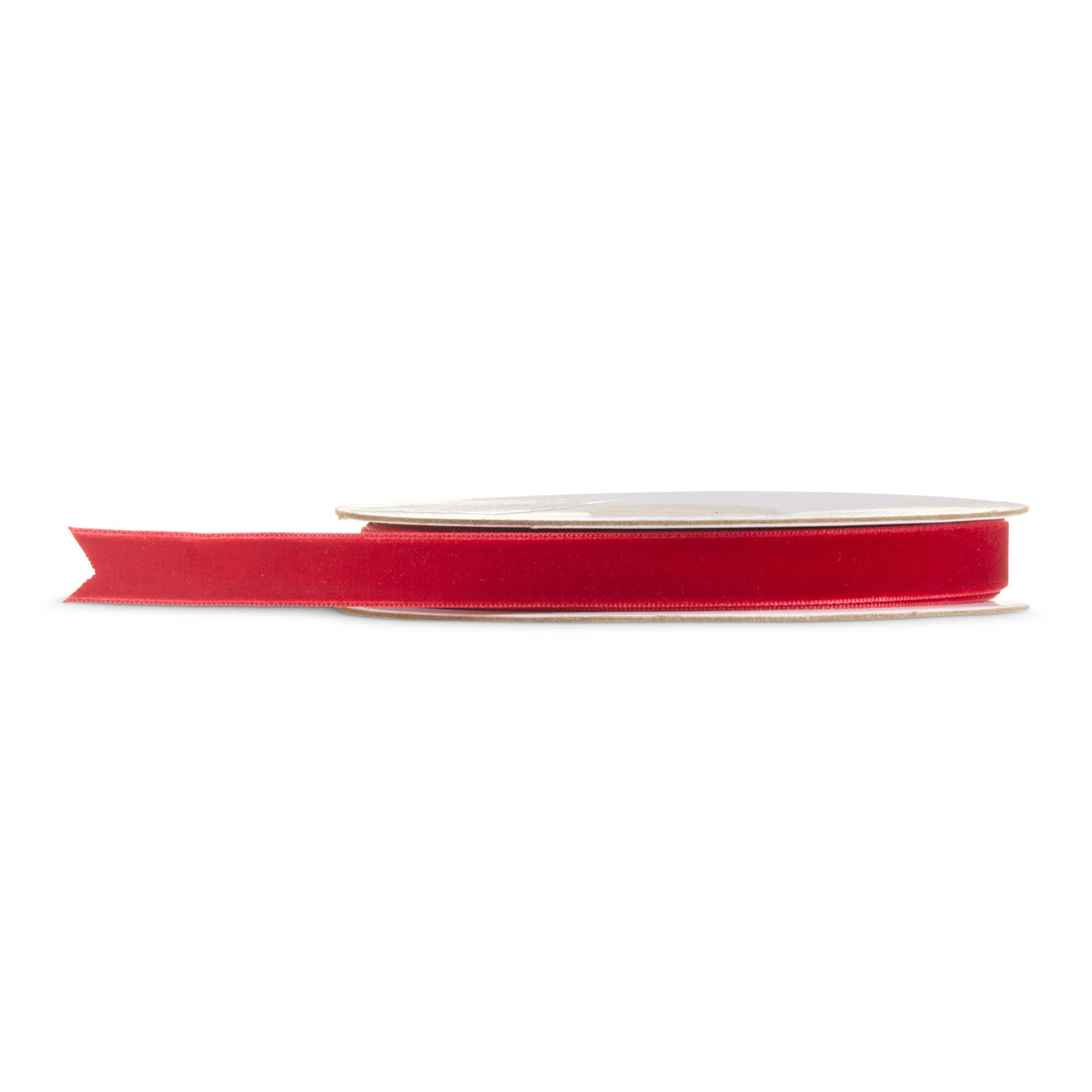 Red velvet ribbon, half inch by 10 yards, full view