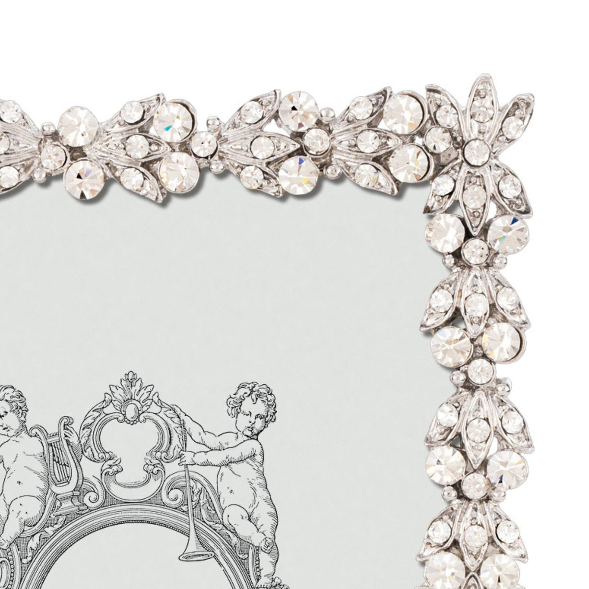 Olivia Riegel Victoria 2.5x3.5 Picture Frame in Silver crystal pewter, detail view