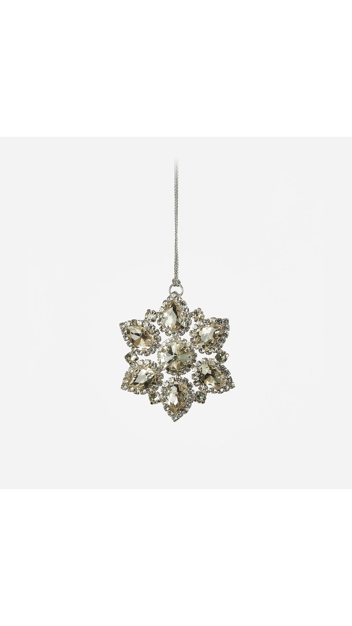 Luxe Snowflake Ornament, full view on white