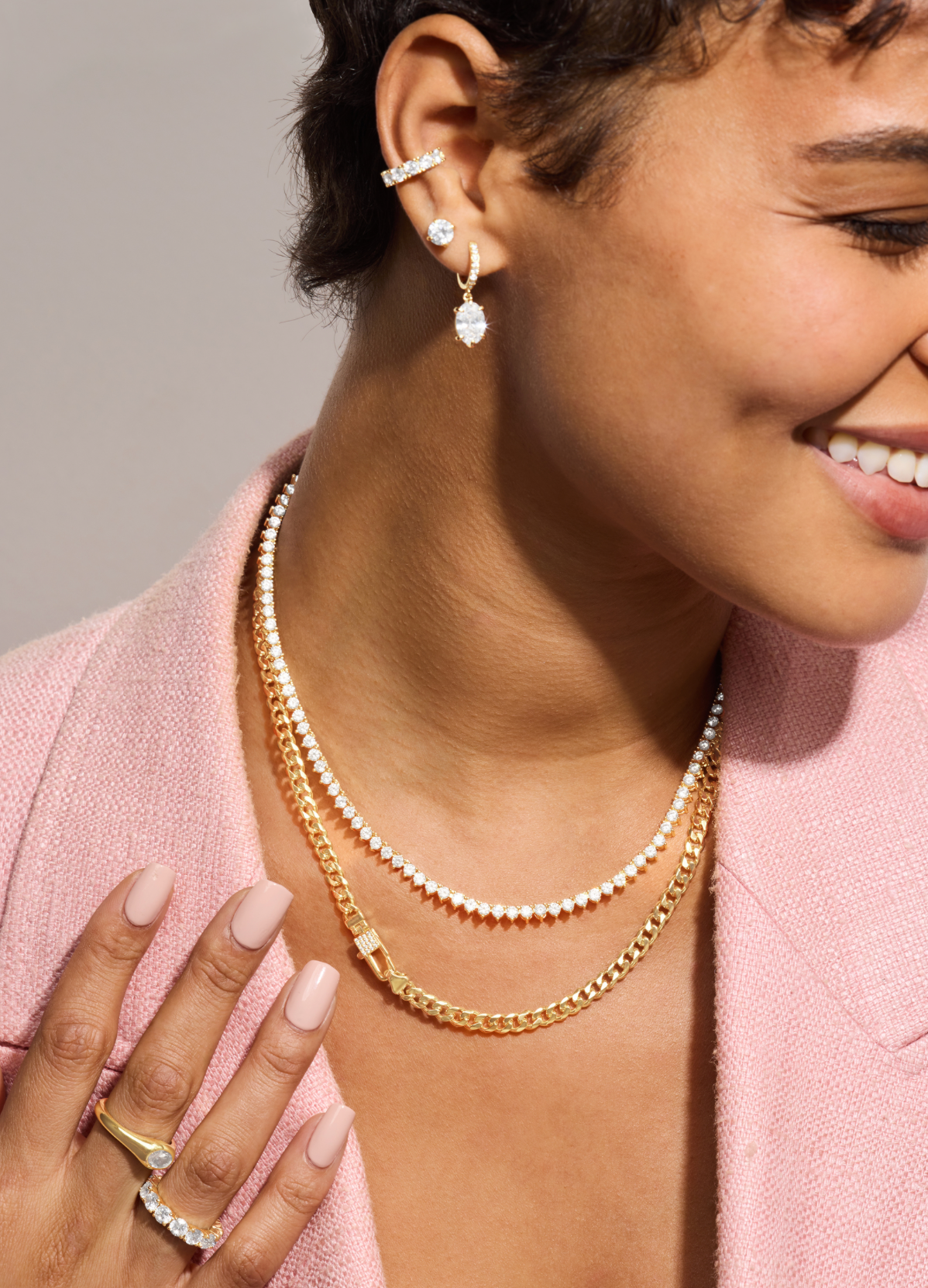 Julian pave lock necklace 5mm jewelry detail - detail view - BLVD Boutik