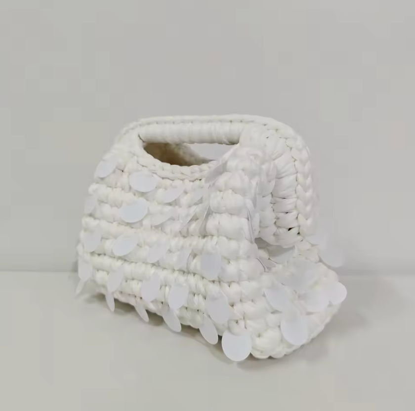 Sequin Crochet Clutch Bag