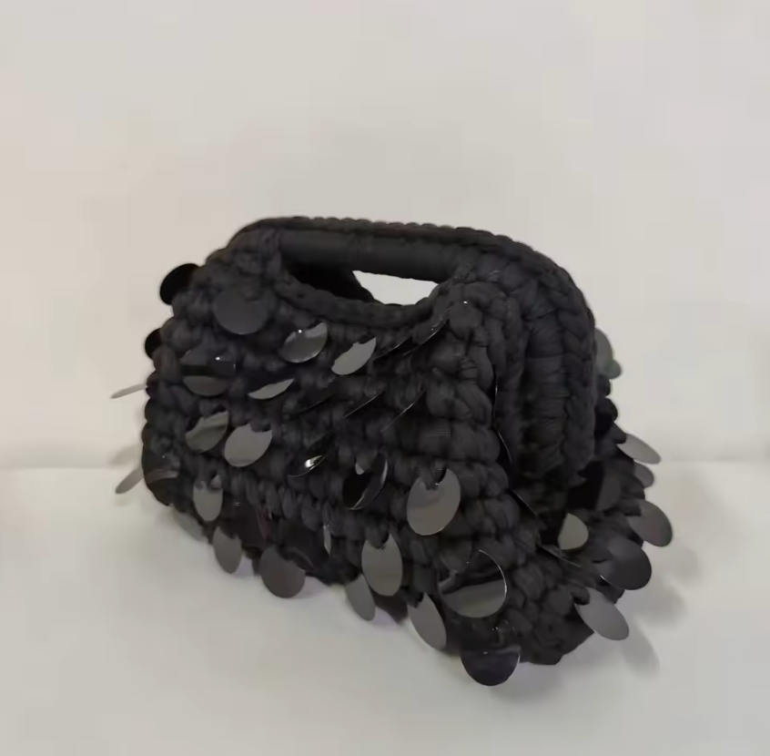Sequin Crochet Clutch Bag